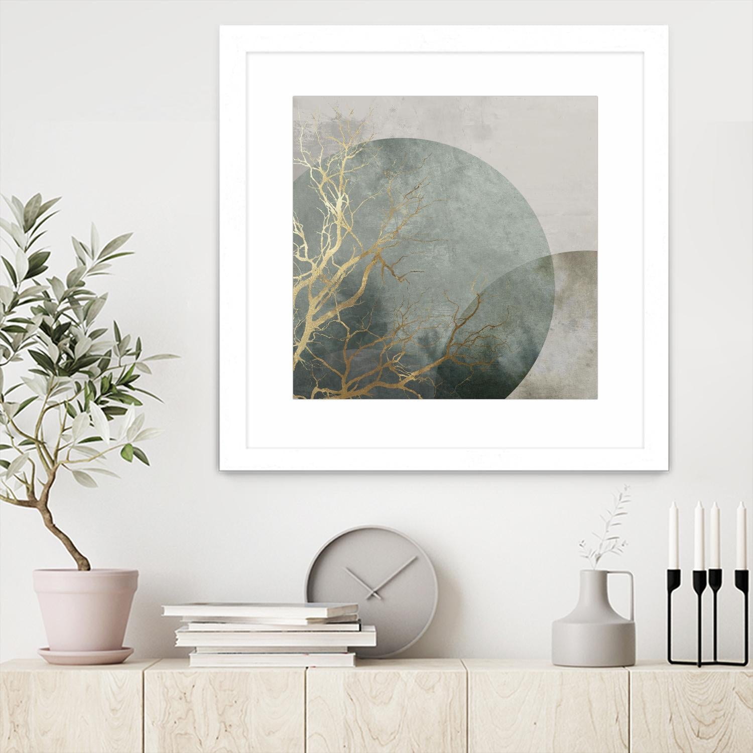 Mid Night I by Eva Watts on GIANT ART - gold trees