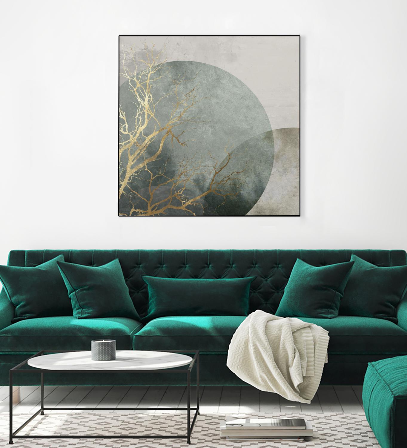 Mid Night I by Eva Watts on GIANT ART - gold trees