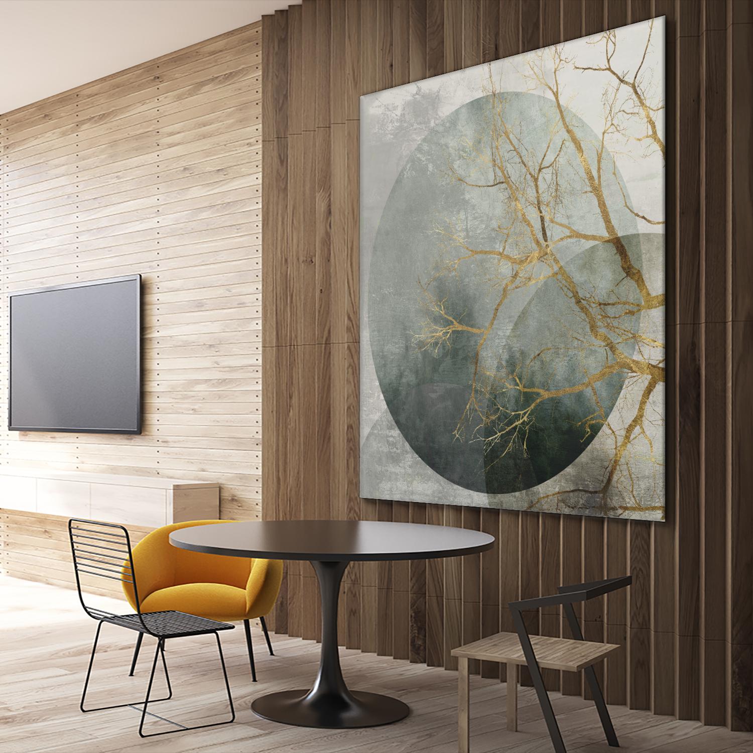 Mid Night II by Eva Watts on GIANT ART - gold trees