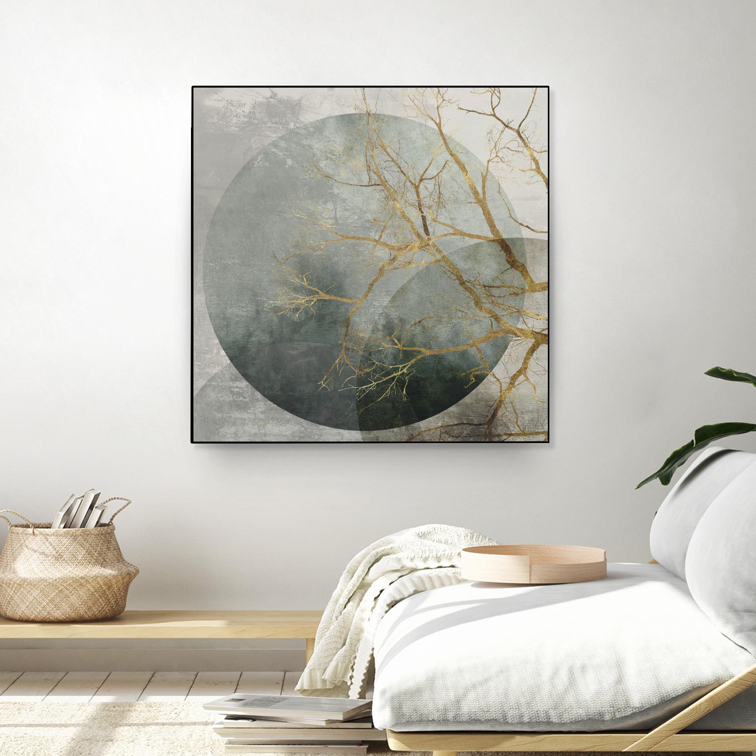 Mid Night II by Eva Watts on GIANT ART - gold trees