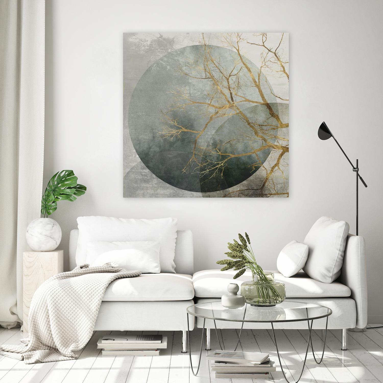 Mid Night II by Eva Watts on GIANT ART - gold trees