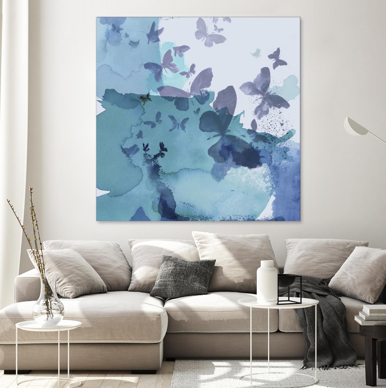 Drift I by Eva Watts on GIANT ART - cyan wildlife