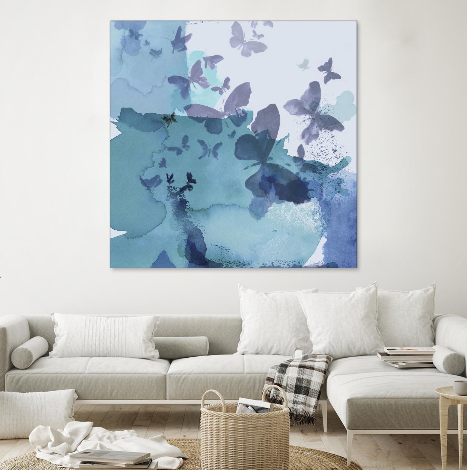 Drift I by Eva Watts on GIANT ART - cyan wildlife