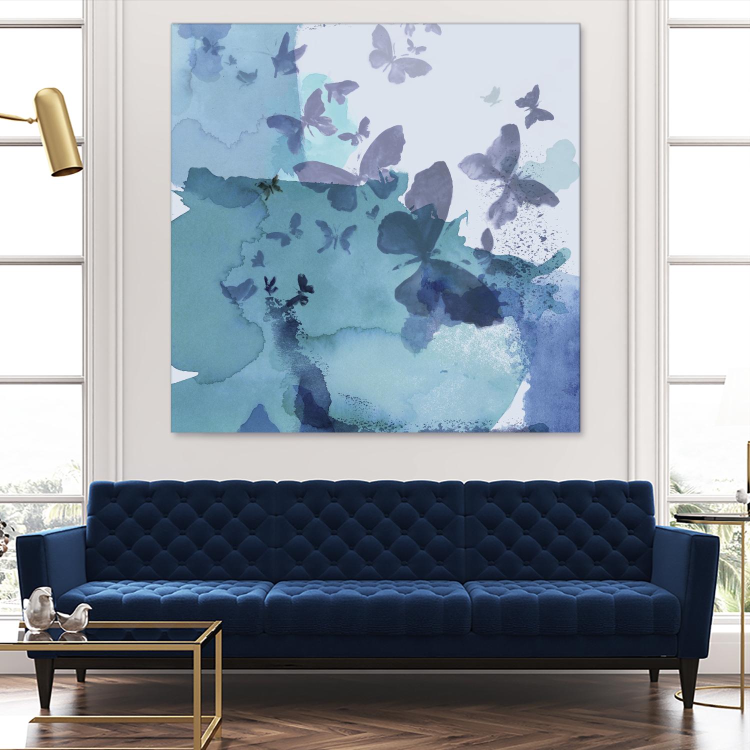 Drift I by Eva Watts on GIANT ART - cyan wildlife