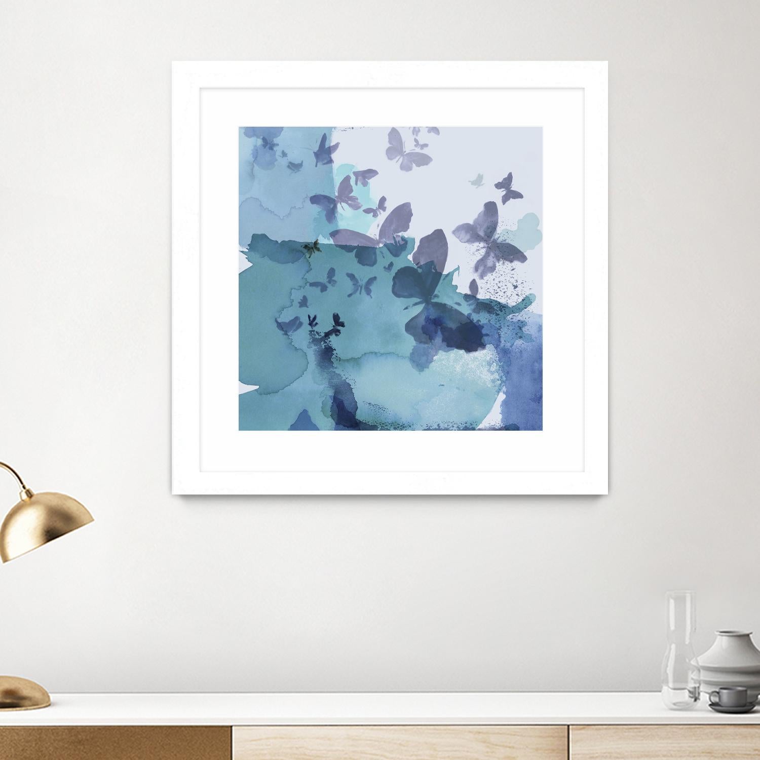 Drift I by Eva Watts on GIANT ART - cyan wildlife