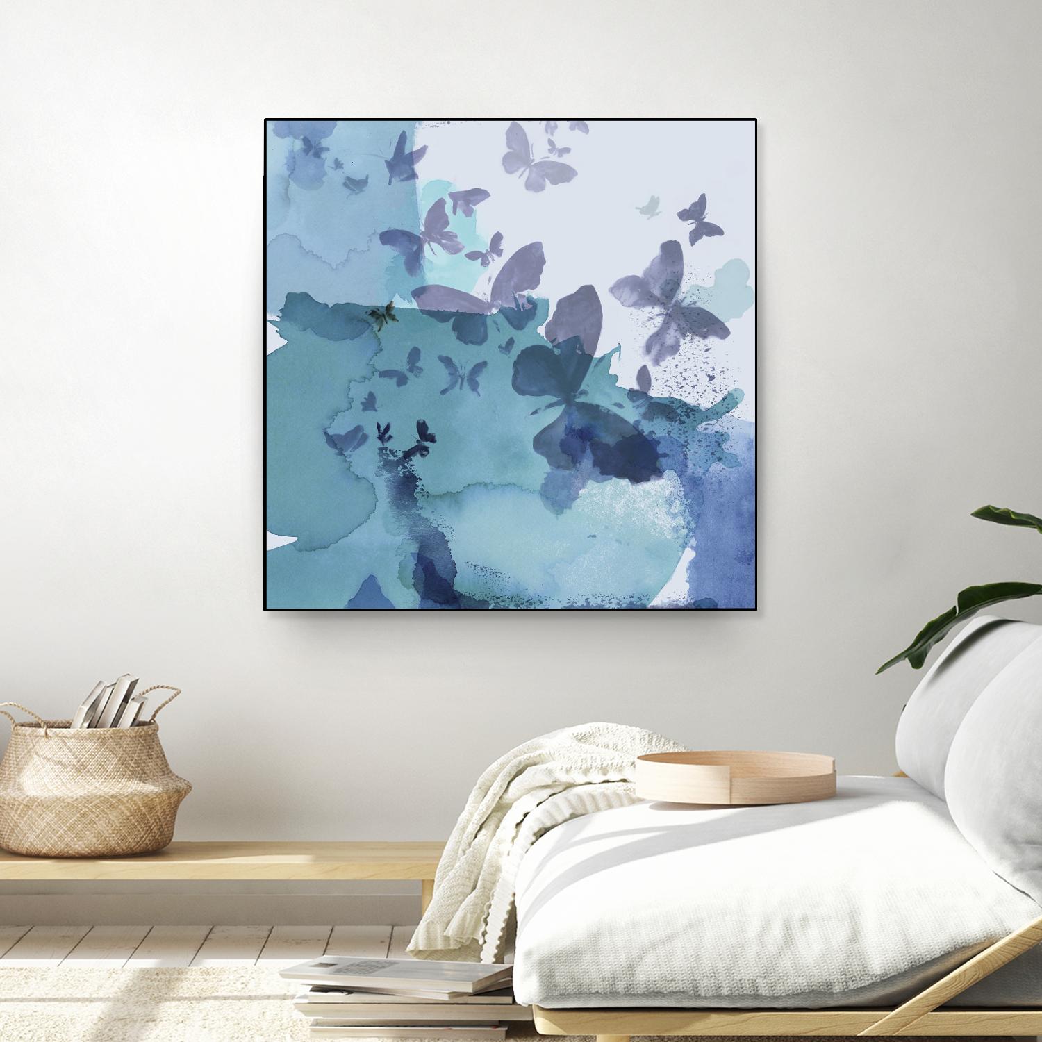 Drift I by Eva Watts on GIANT ART - cyan wildlife