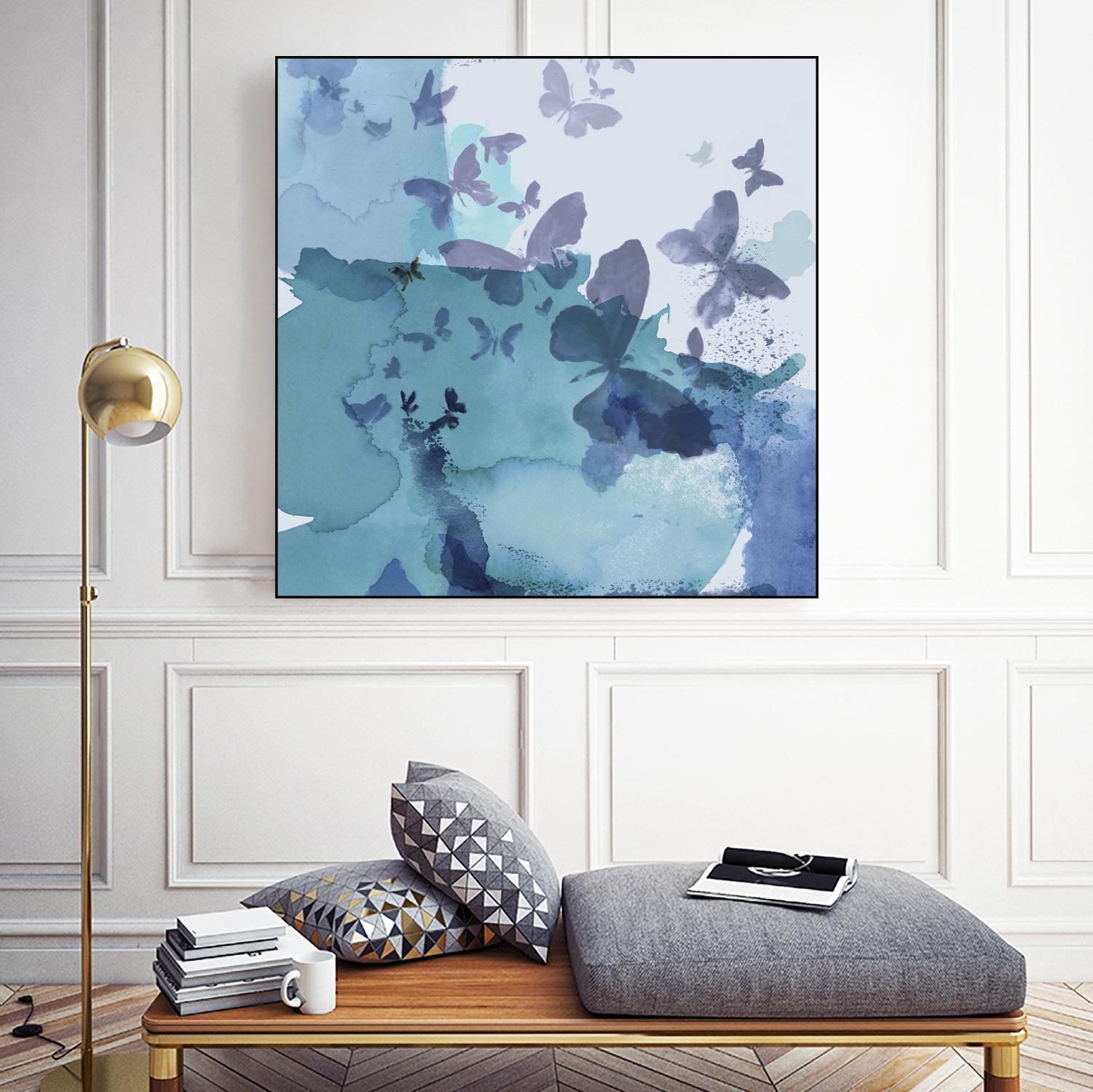 Drift I by Eva Watts on GIANT ART - cyan wildlife