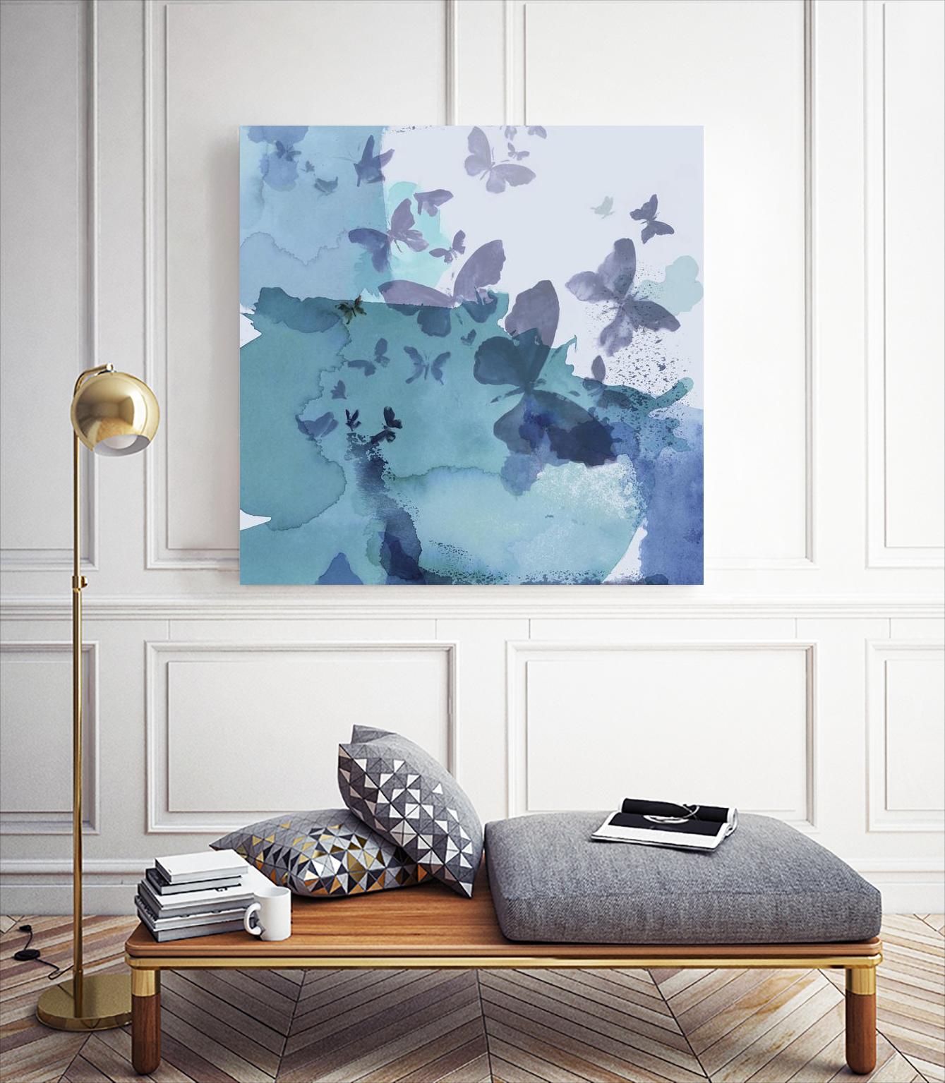 Drift I by Eva Watts on GIANT ART - cyan wildlife