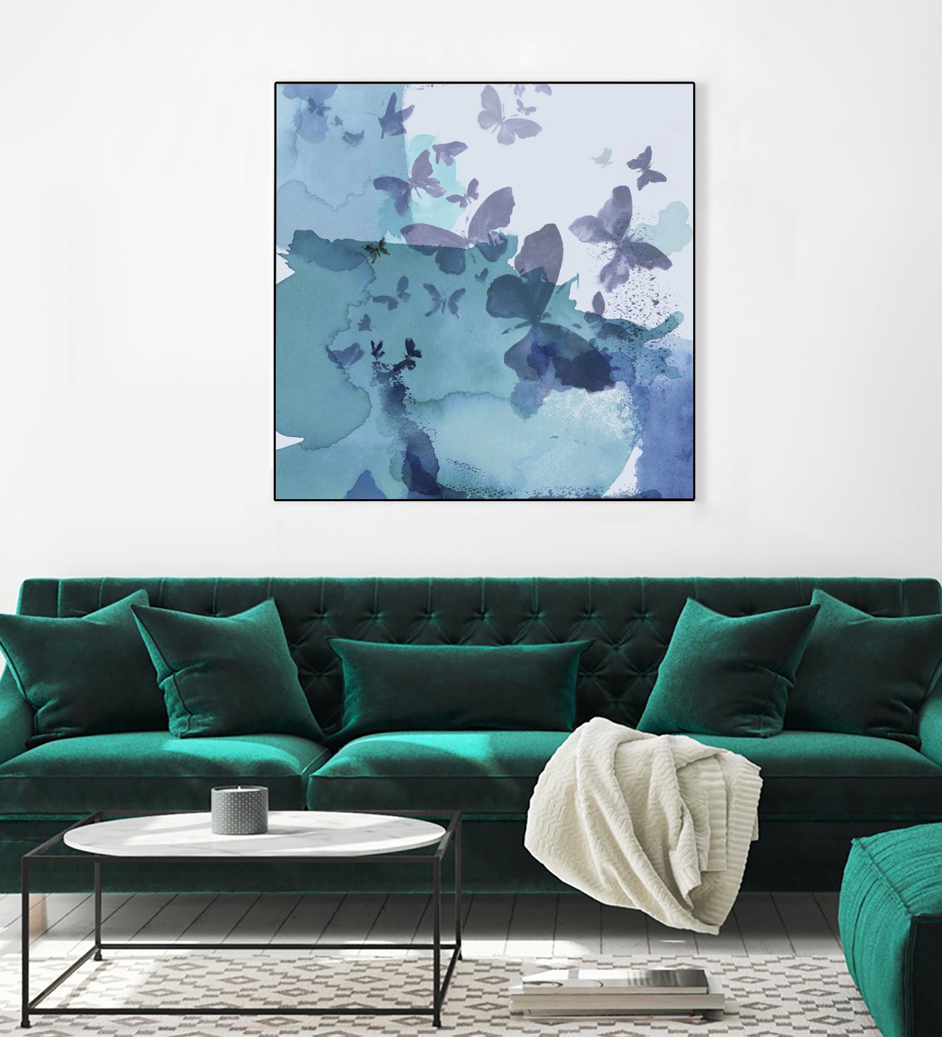 Drift I by Eva Watts on GIANT ART - cyan wildlife