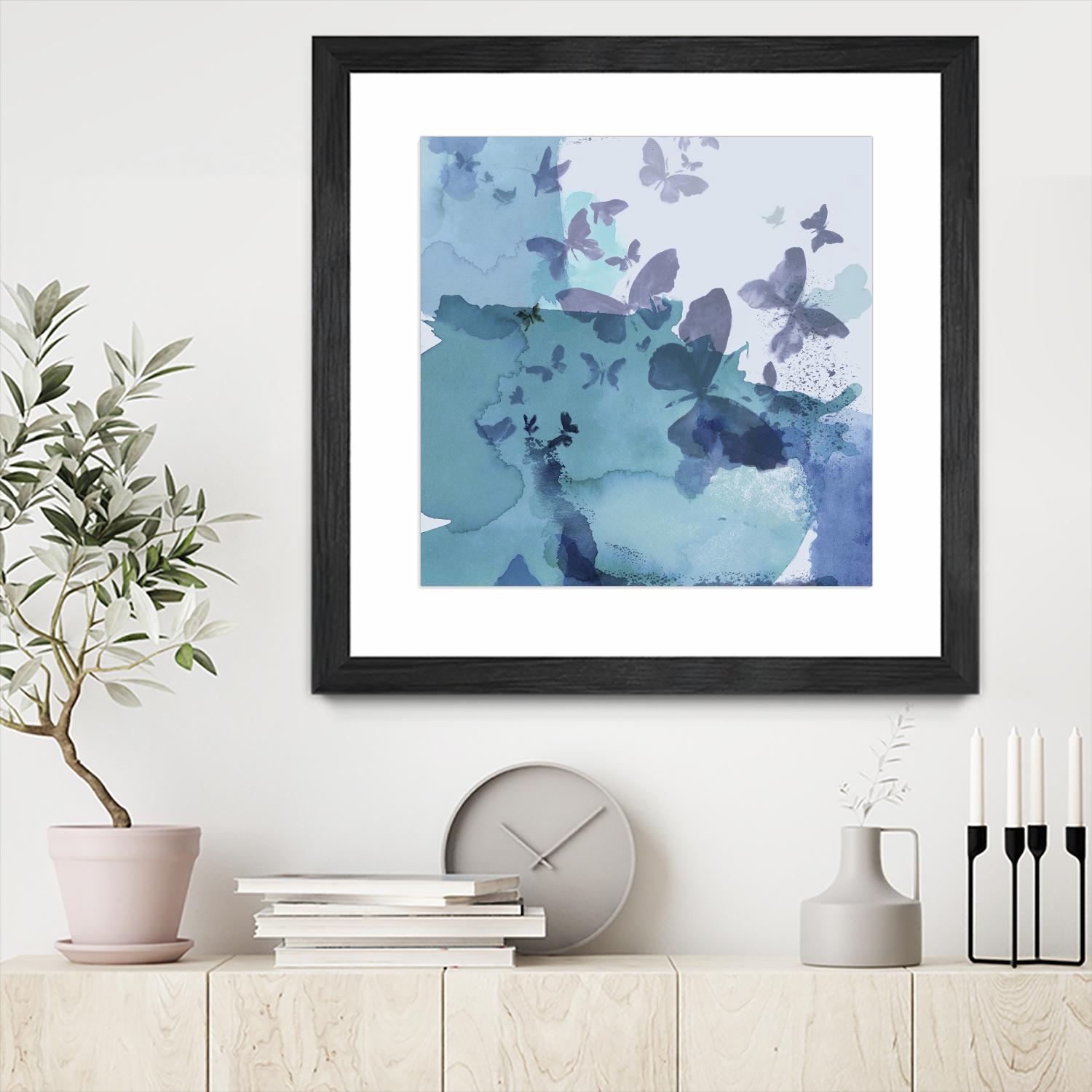 Drift I by Eva Watts on GIANT ART - cyan wildlife