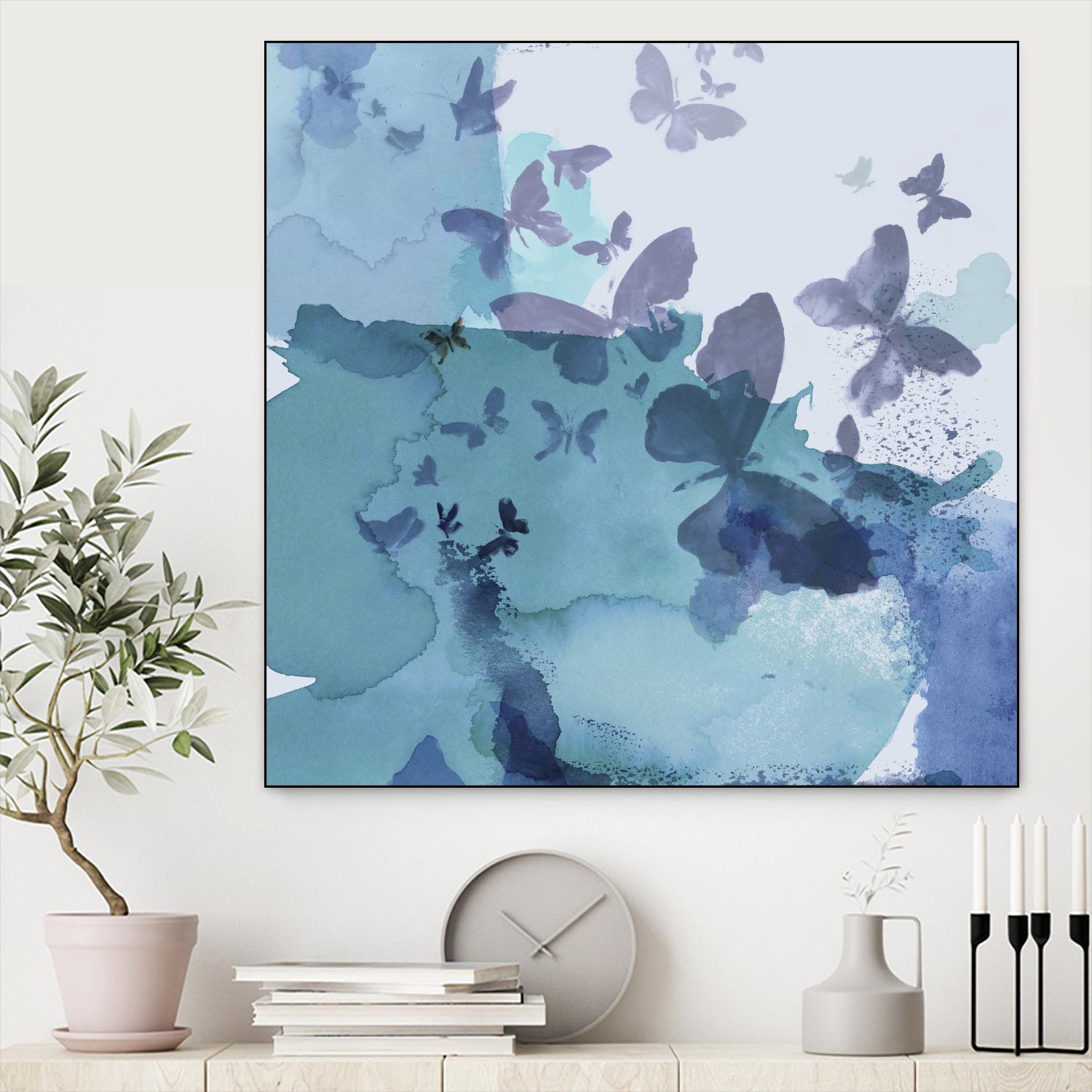 Drift I by Eva Watts on GIANT ART - cyan wildlife