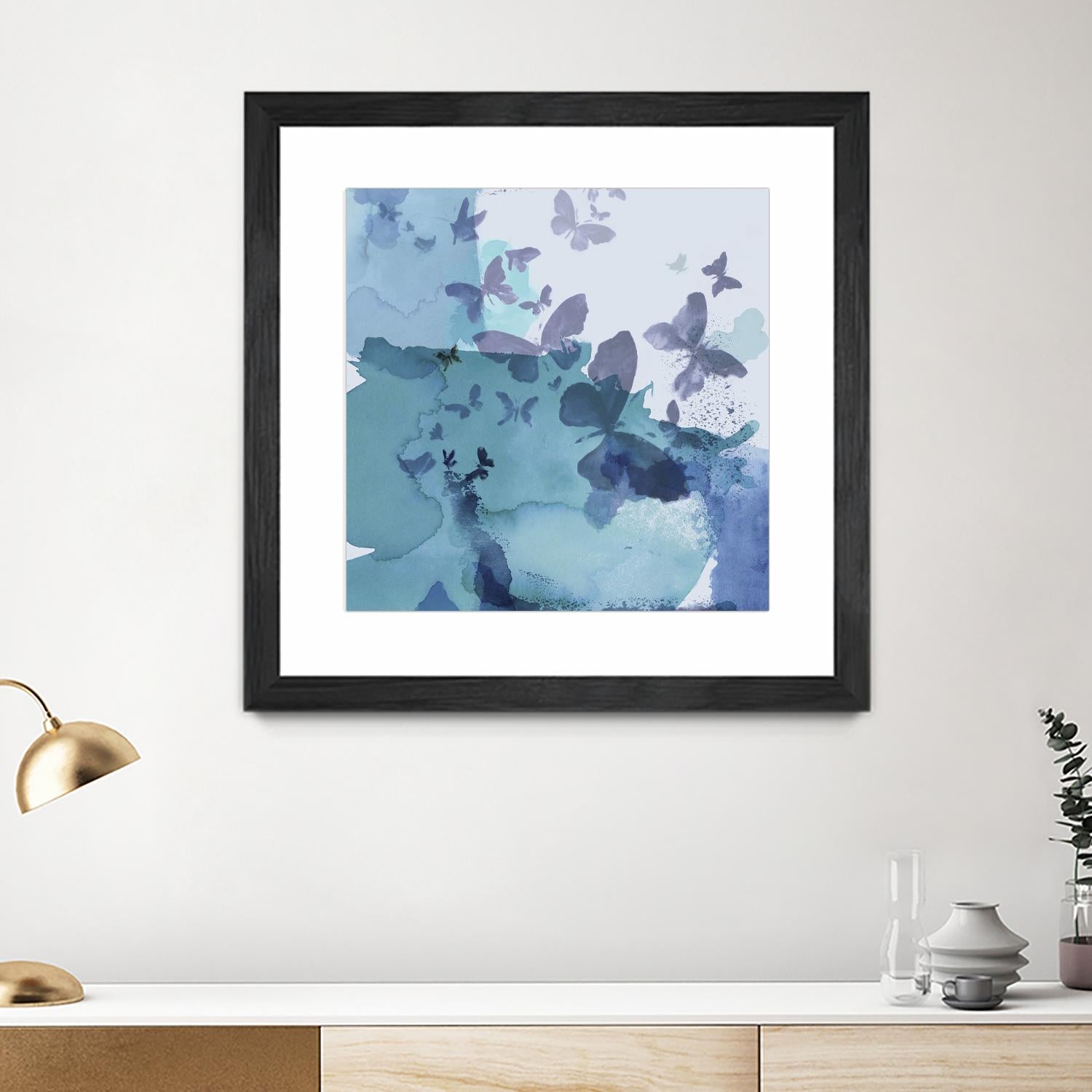 Drift I by Eva Watts on GIANT ART - cyan wildlife