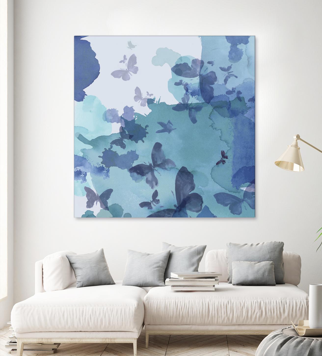 Drift II by Eva Watts on GIANT ART - cyan wildlife