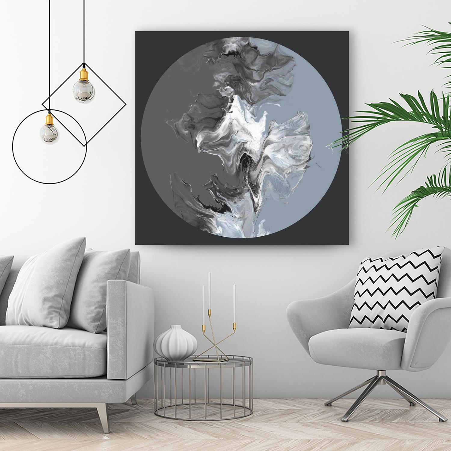 Centered Composed II by Eva Watts on GIANT ART - gray shapes round