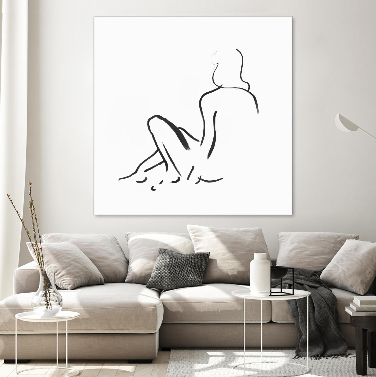 Facade II by Isabelle Z on GIANT ART - white linear drawing