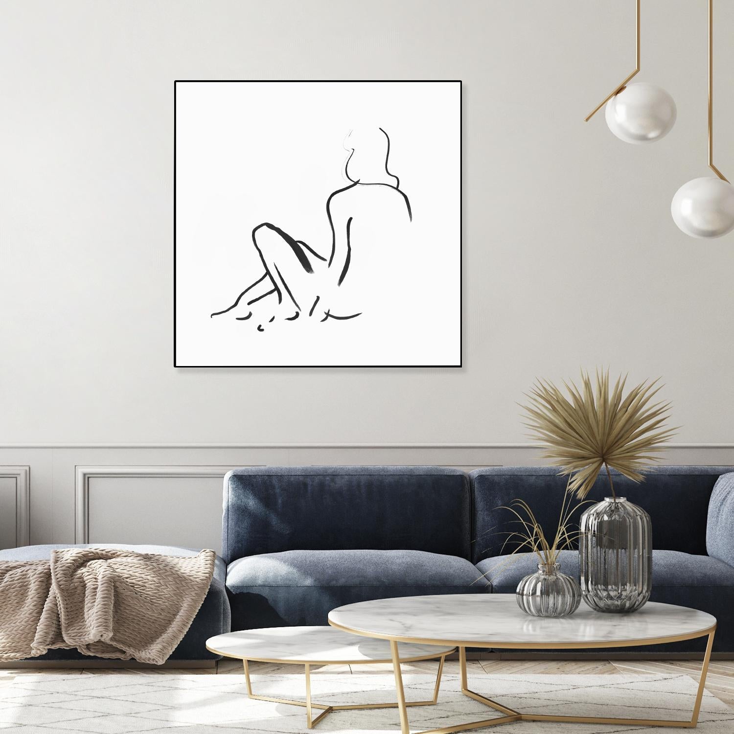 Facade II by Isabelle Z on GIANT ART - white linear drawing