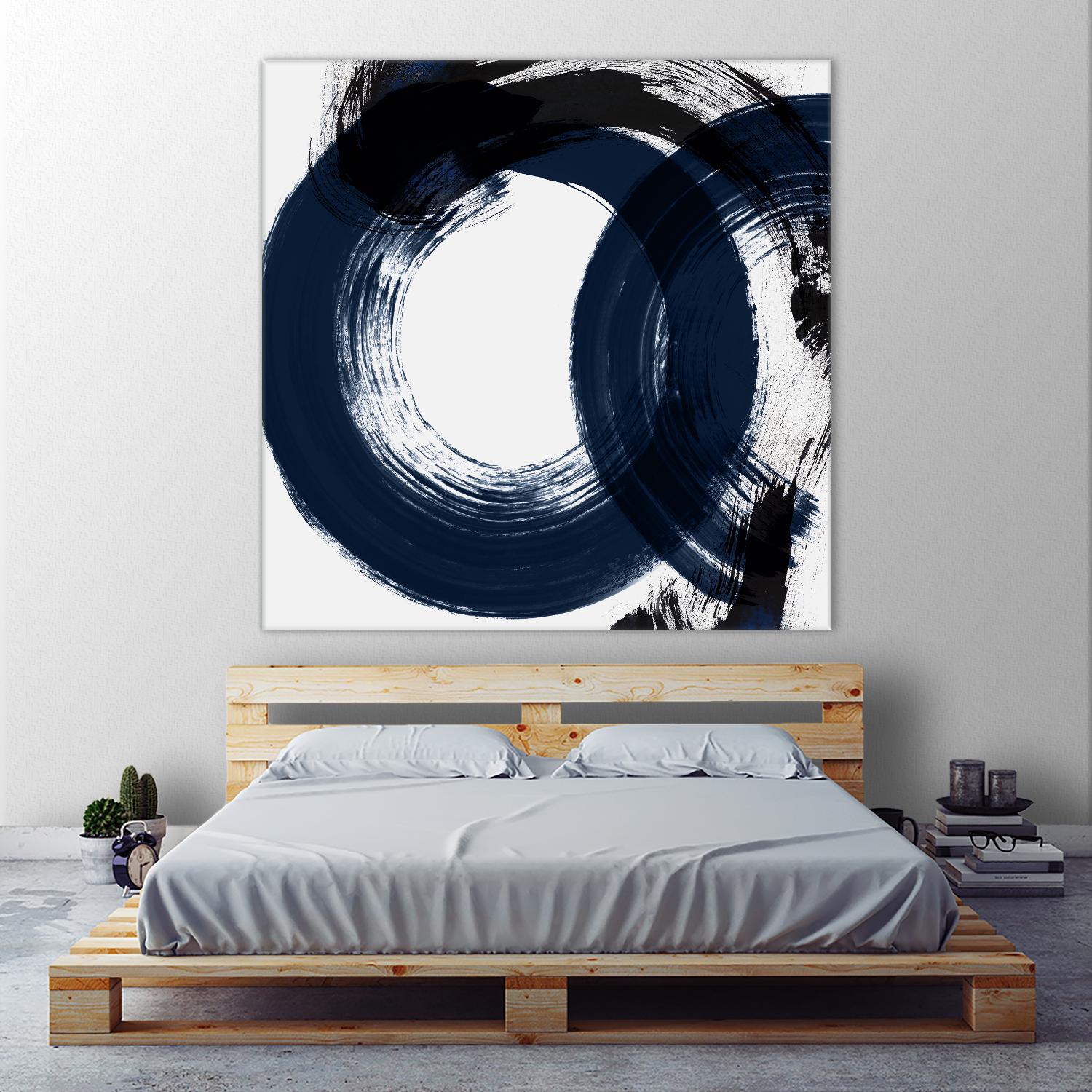 Deep Eternity by Isabelle Z on GIANT ART - blue black & white round