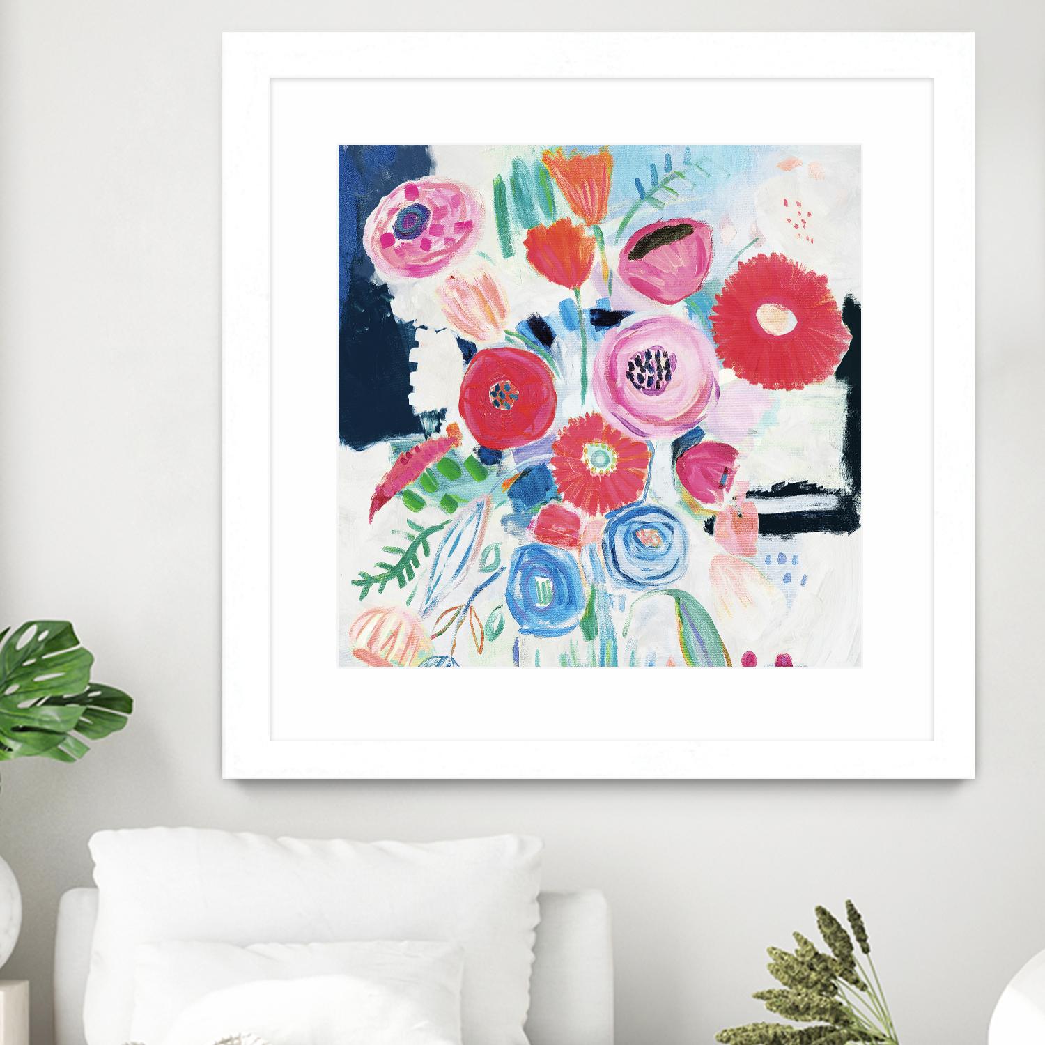 Fresh Florals II by Farida Zaman on GIANT ART - white floral