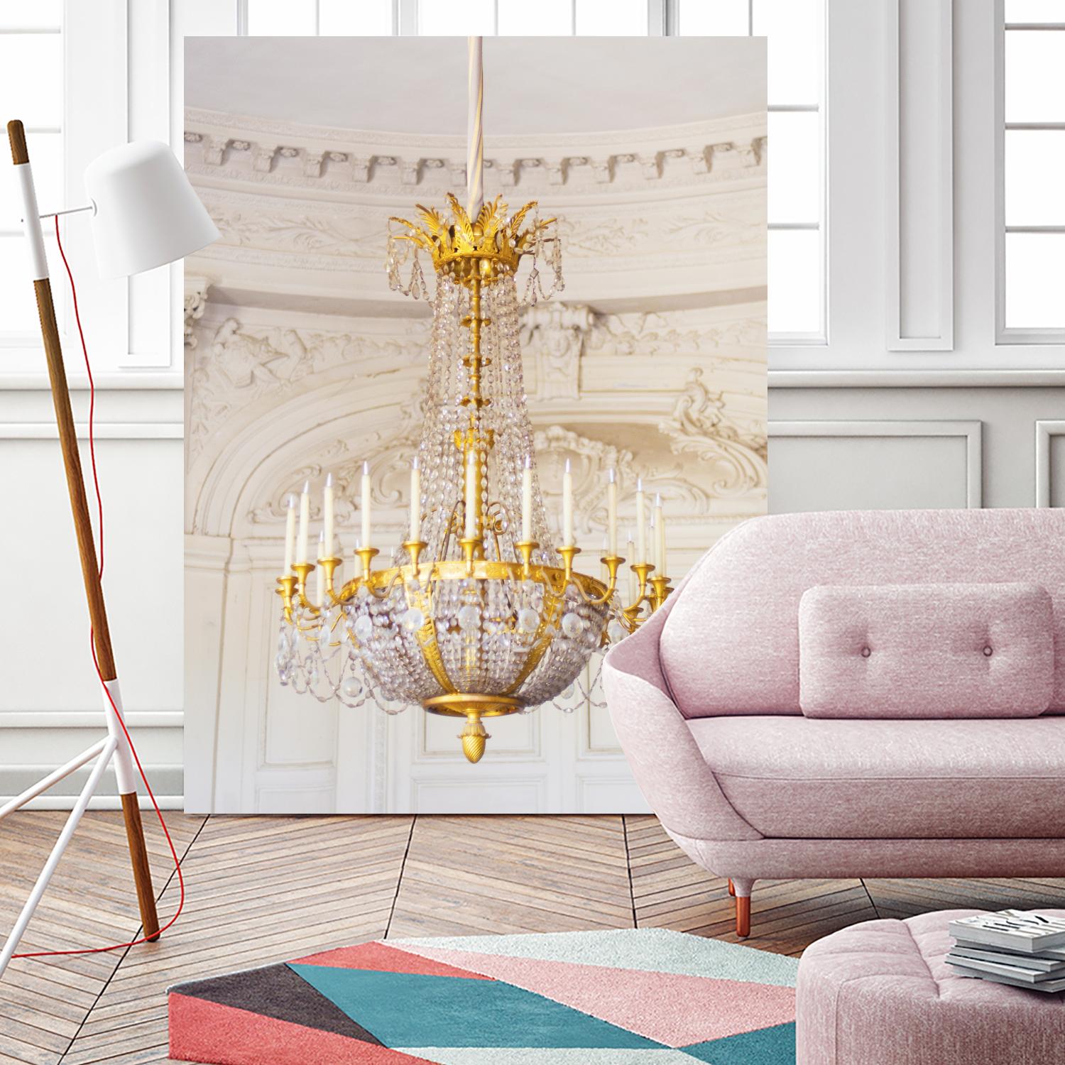 Versailles Chandelier III by Georgianna Lane on GIANT ART - gold architectural