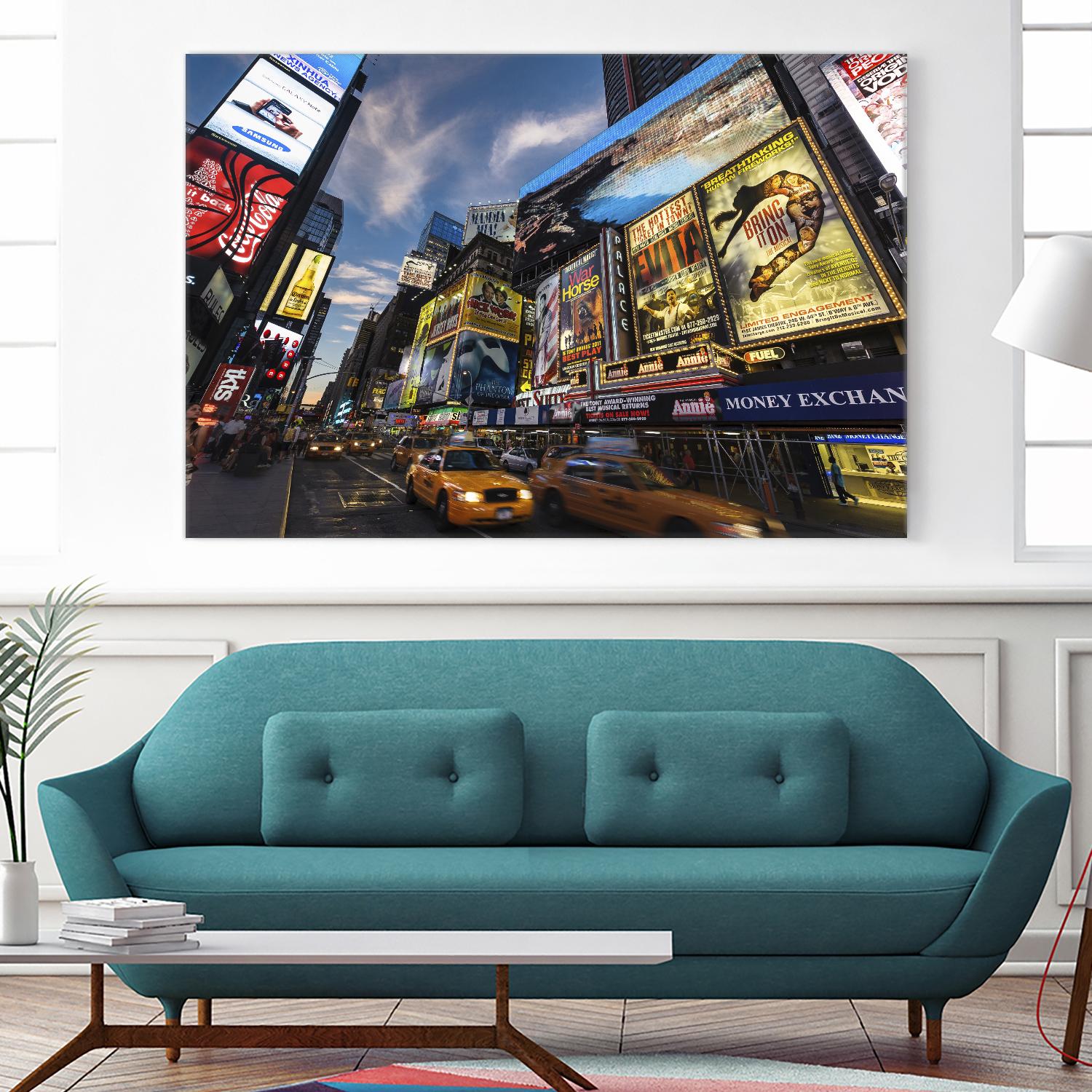 Palace Theater Traffic by Guilliame Gaudet on GIANT ART - yellow city scene