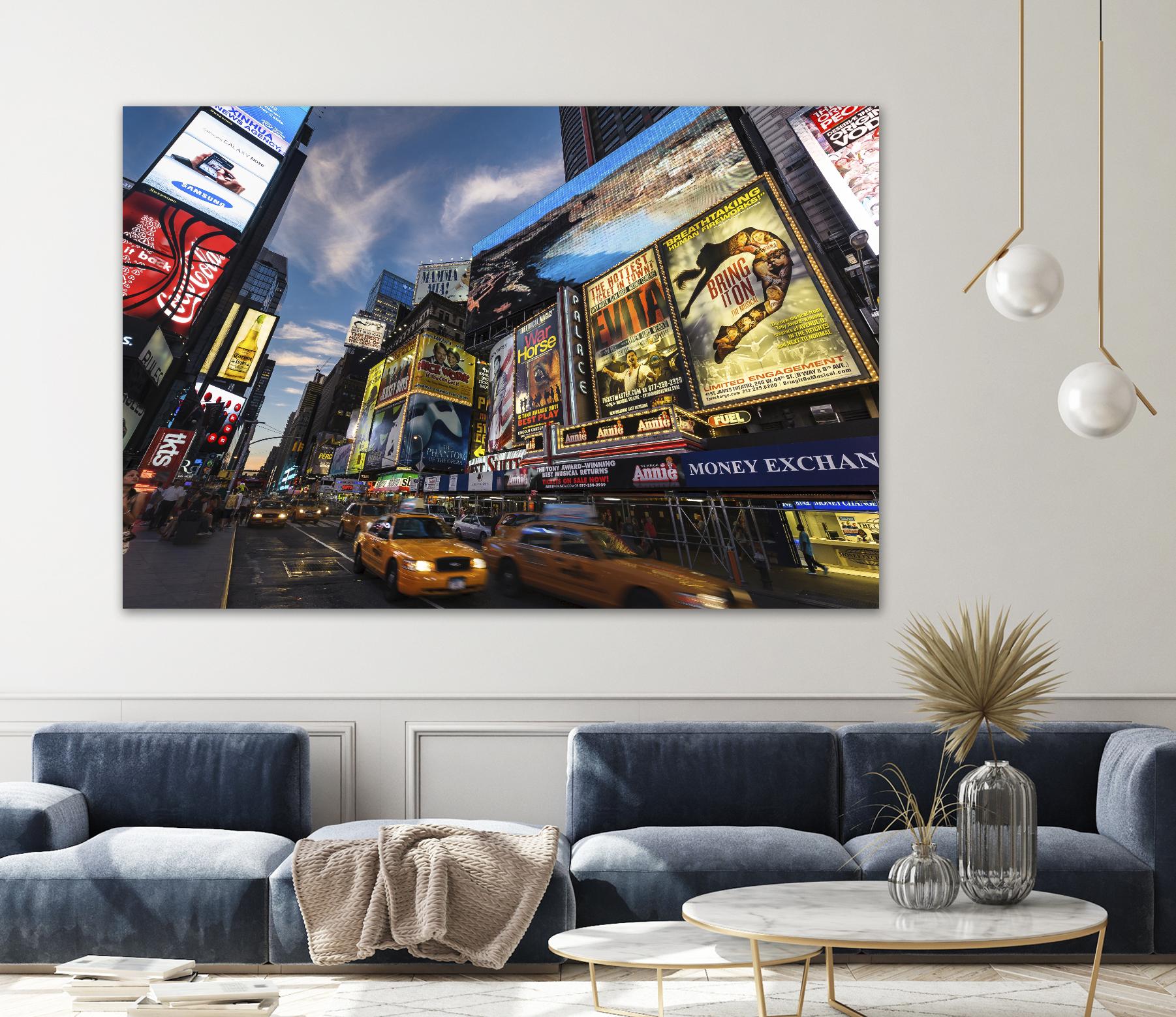 Palace Theater Traffic by Guilliame Gaudet on GIANT ART - yellow city scene