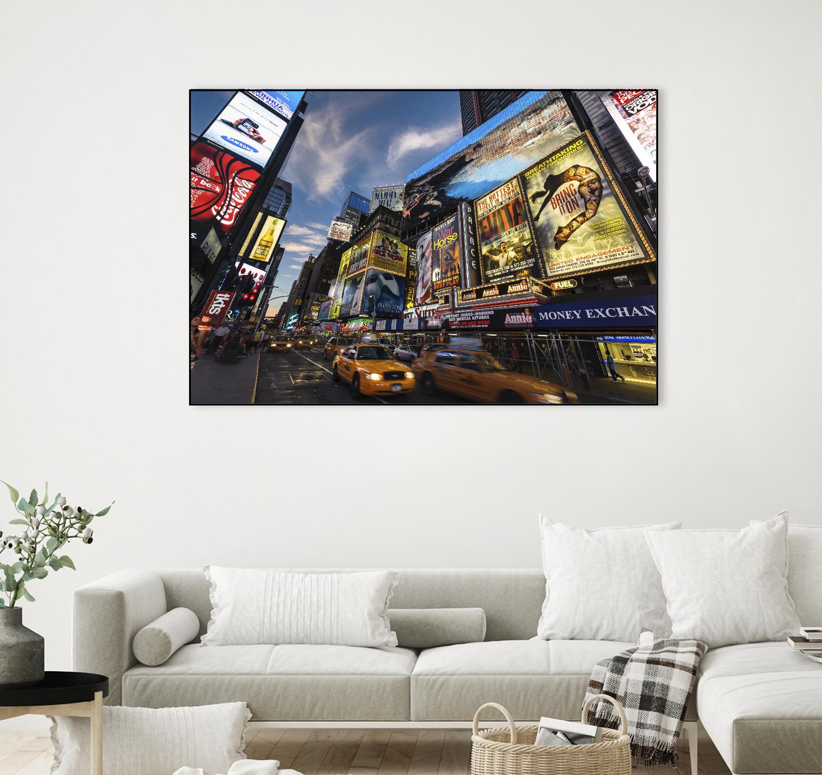 Palace Theater Traffic by Guilliame Gaudet on GIANT ART - yellow city scene