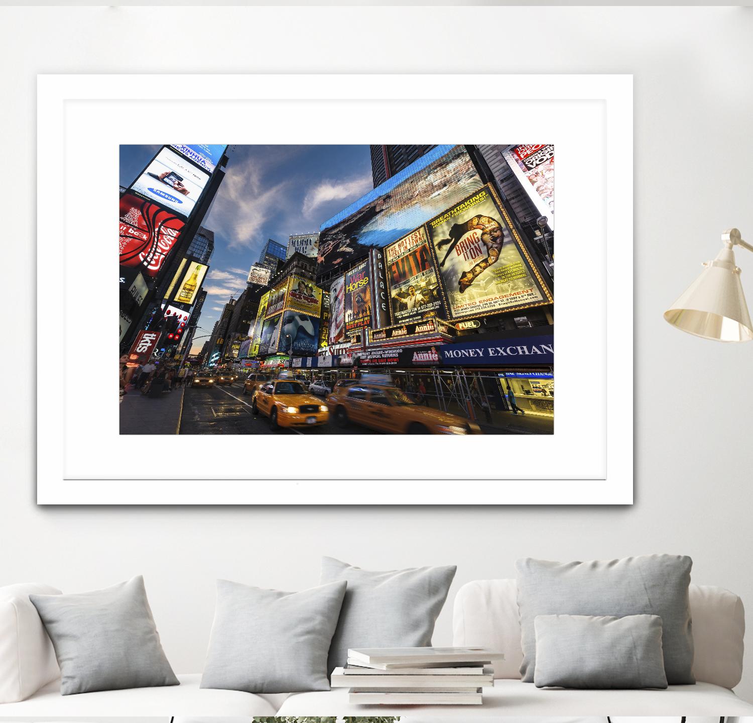 Palace Theater Traffic by Guilliame Gaudet on GIANT ART - yellow city scene