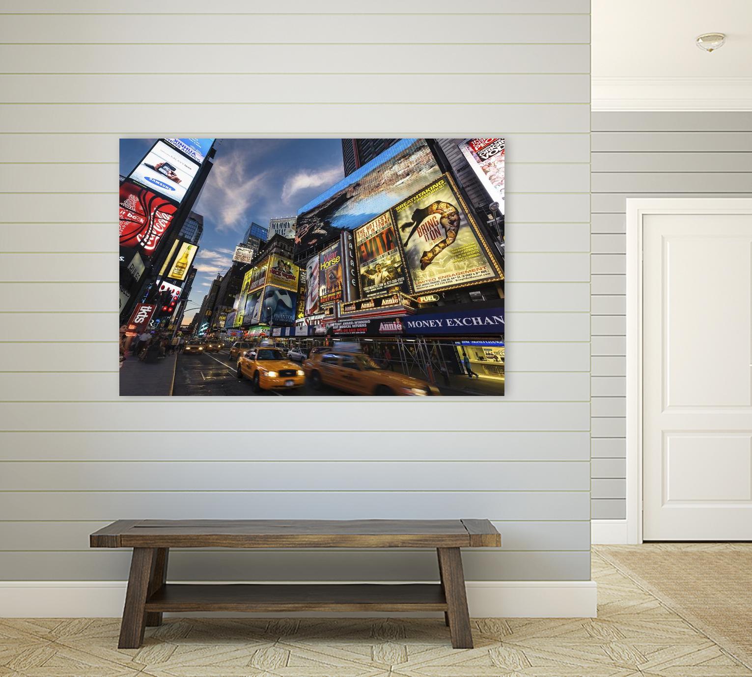 Palace Theater Traffic by Guilliame Gaudet on GIANT ART - yellow city scene