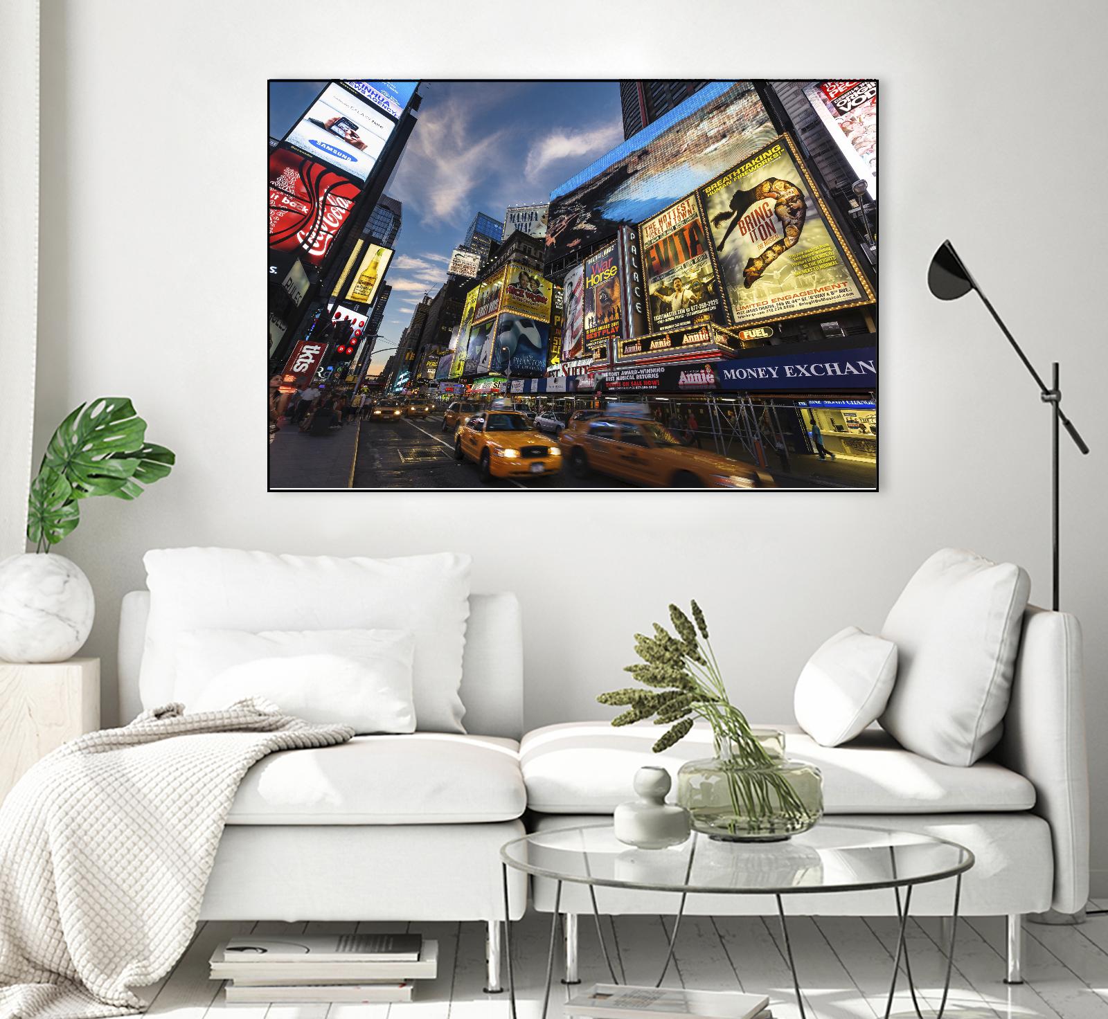 Palace Theater Traffic by Guilliame Gaudet on GIANT ART - yellow city scene