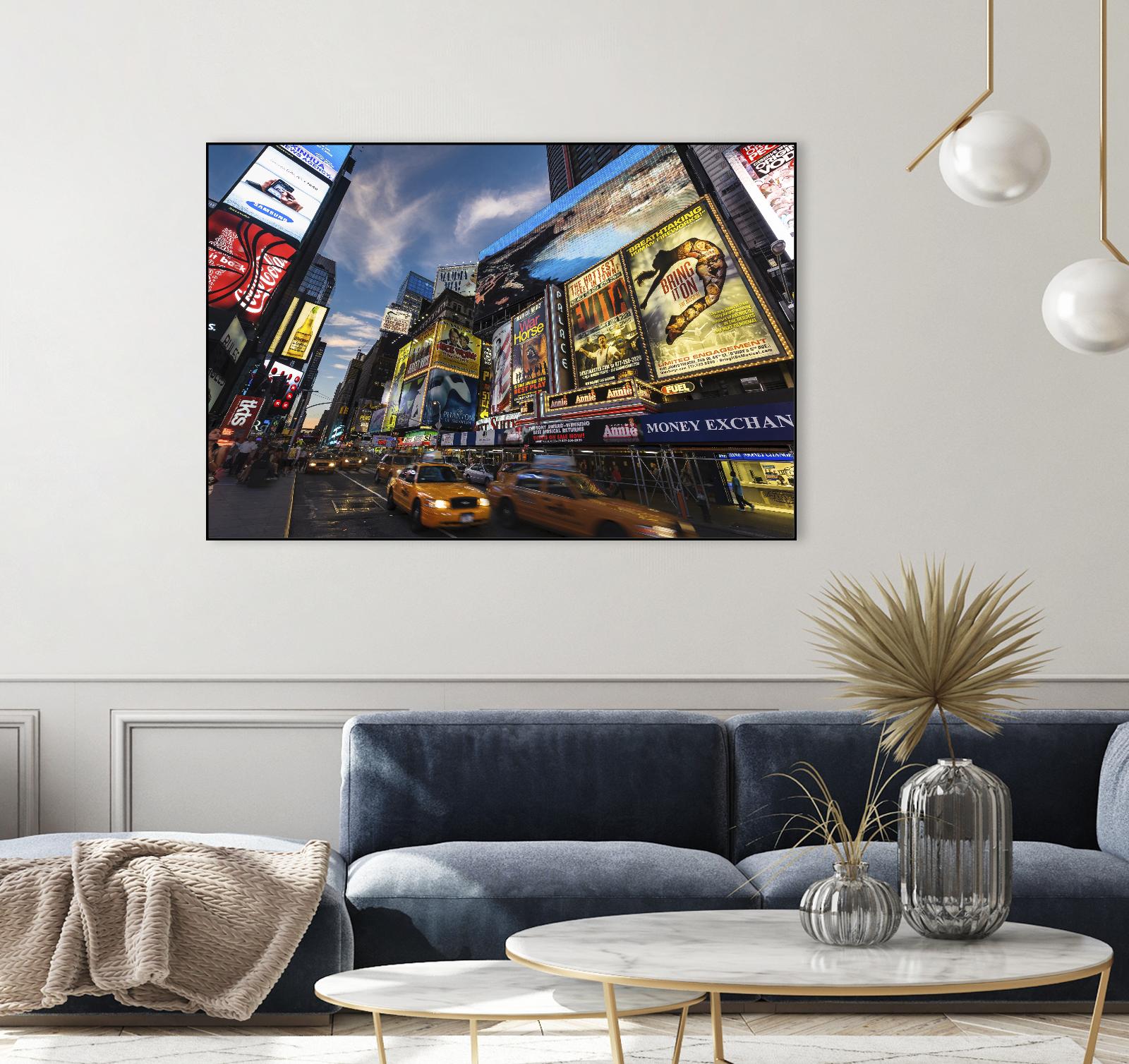 Palace Theater Traffic by Guilliame Gaudet on GIANT ART - yellow city scene