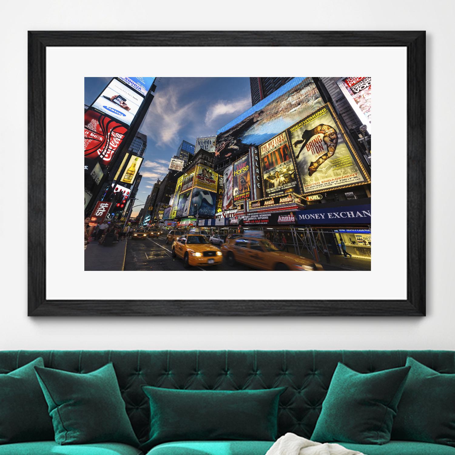 Palace Theater Traffic by Guilliame Gaudet on GIANT ART - yellow city scene