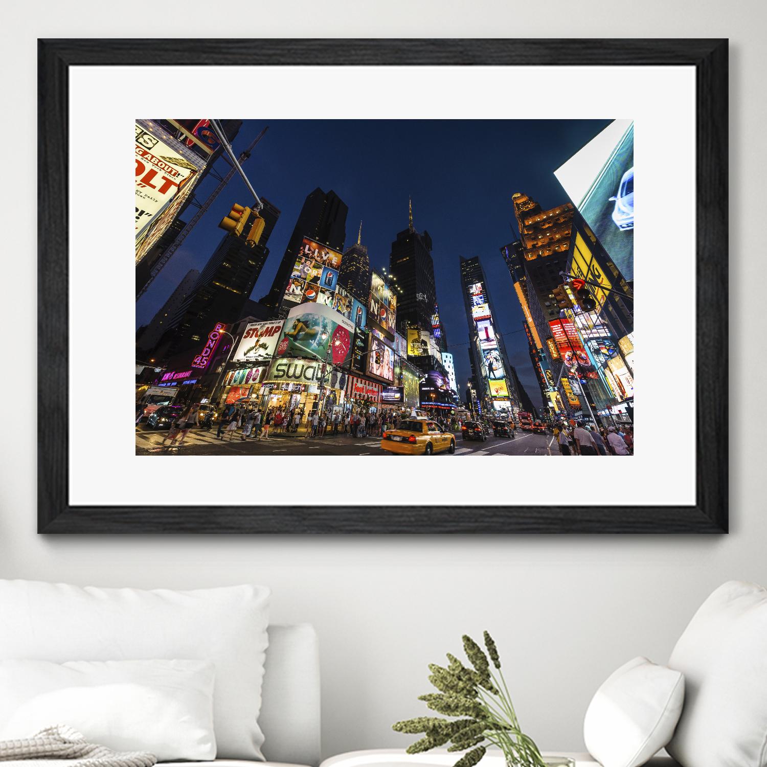 Times Square Billboards by Guilliame Gaudet on GIANT ART - black city scene