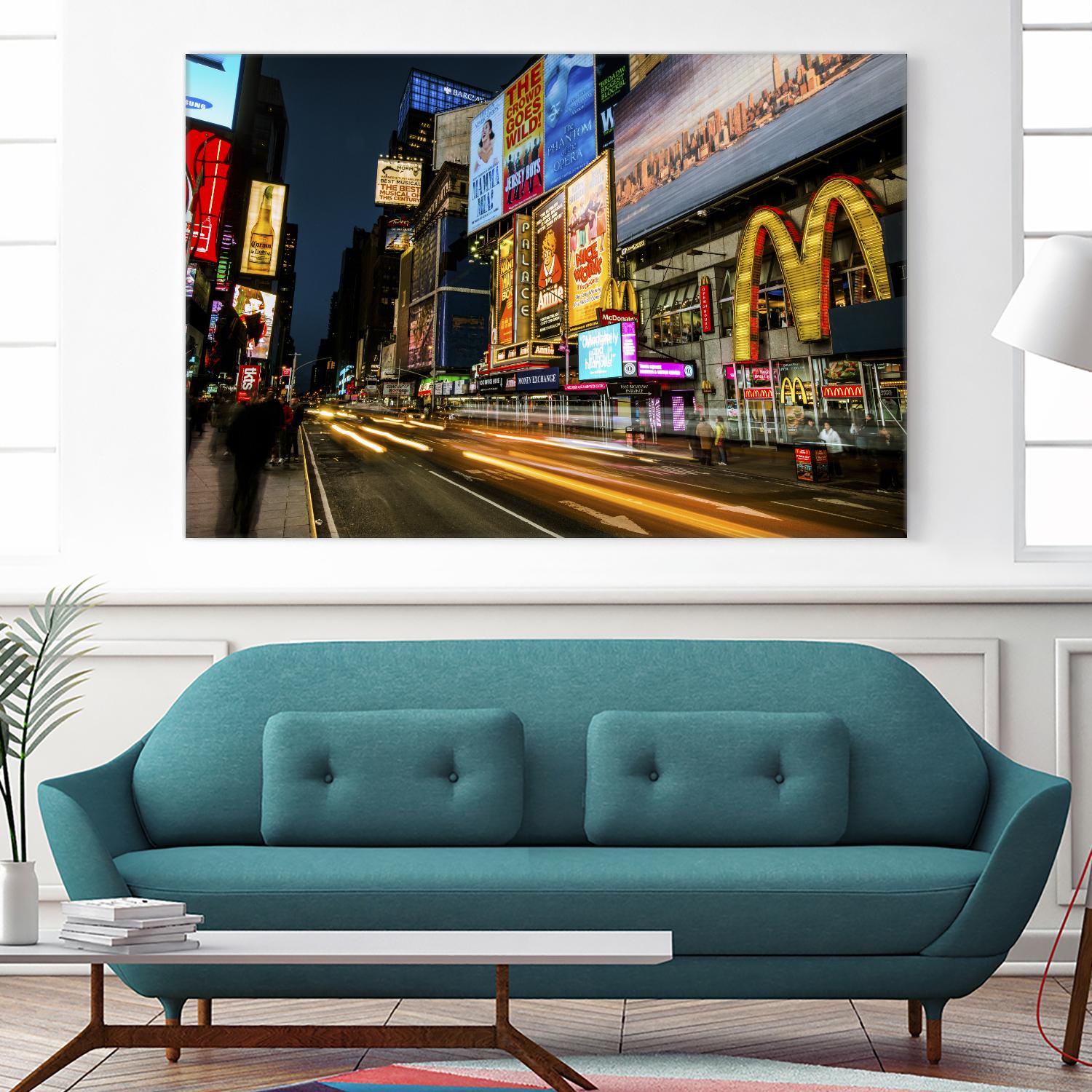 Times Square Rays of Light IV by Guilliame Gaudet on GIANT ART - yellow city scene