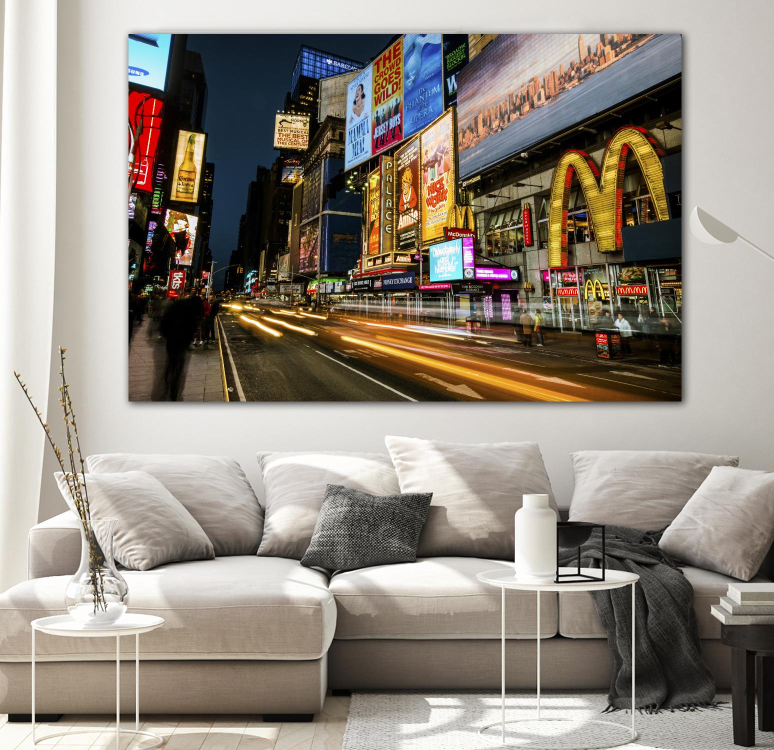 Times Square Rays of Light IV by Guilliame Gaudet on GIANT ART - yellow city scene