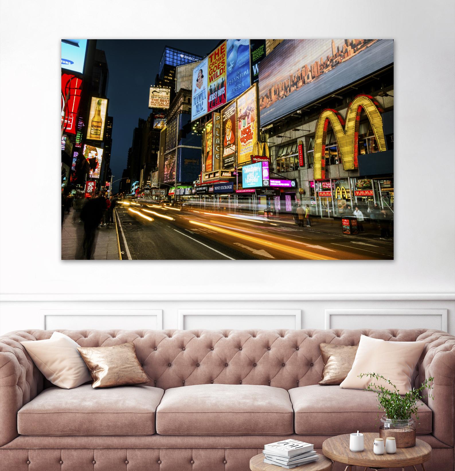 Times Square Rays of Light IV by Guilliame Gaudet on GIANT ART - yellow city scene