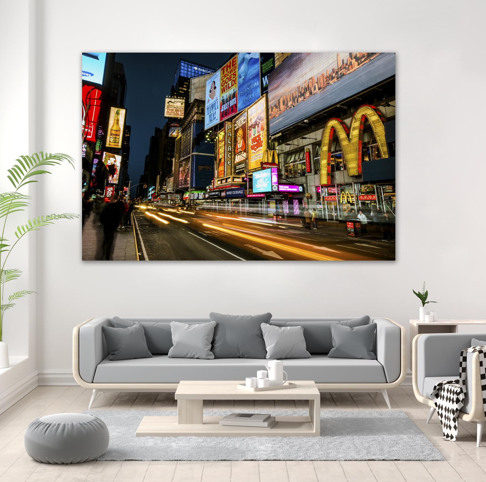 Times Square Rays of Light IV by Guilliame Gaudet on GIANT ART - yellow city scene