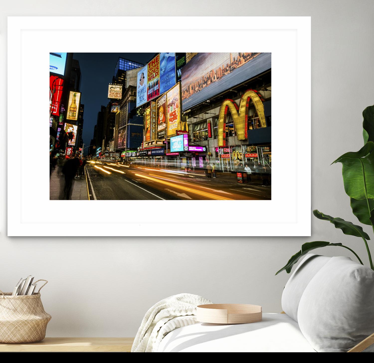 Times Square Rays of Light IV by Guilliame Gaudet on GIANT ART - yellow city scene