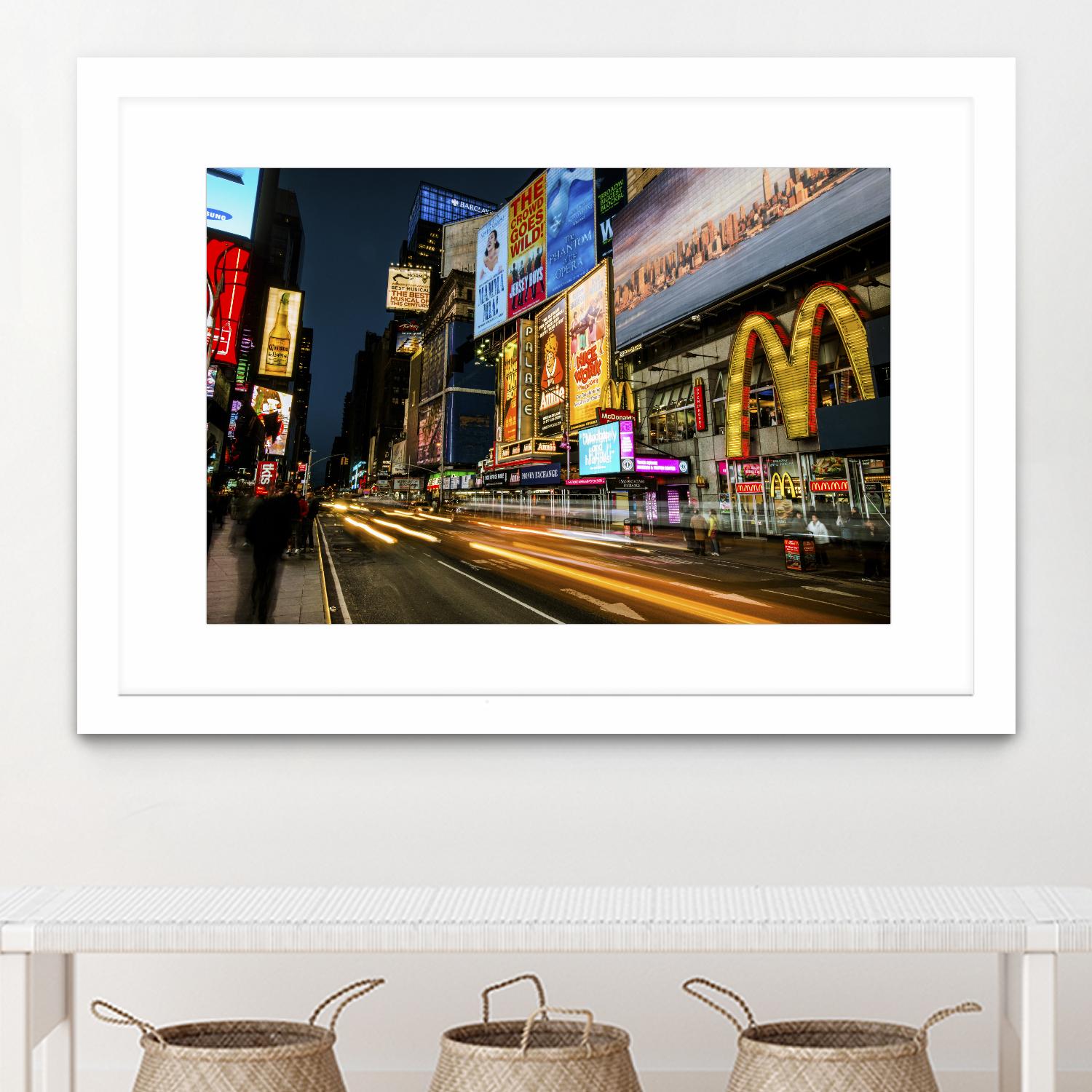 Times Square Rays of Light IV by Guilliame Gaudet on GIANT ART - yellow city scene