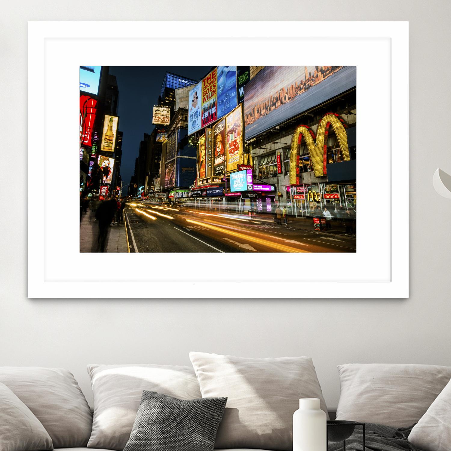 Times Square Rays of Light IV by Guilliame Gaudet on GIANT ART - yellow city scene