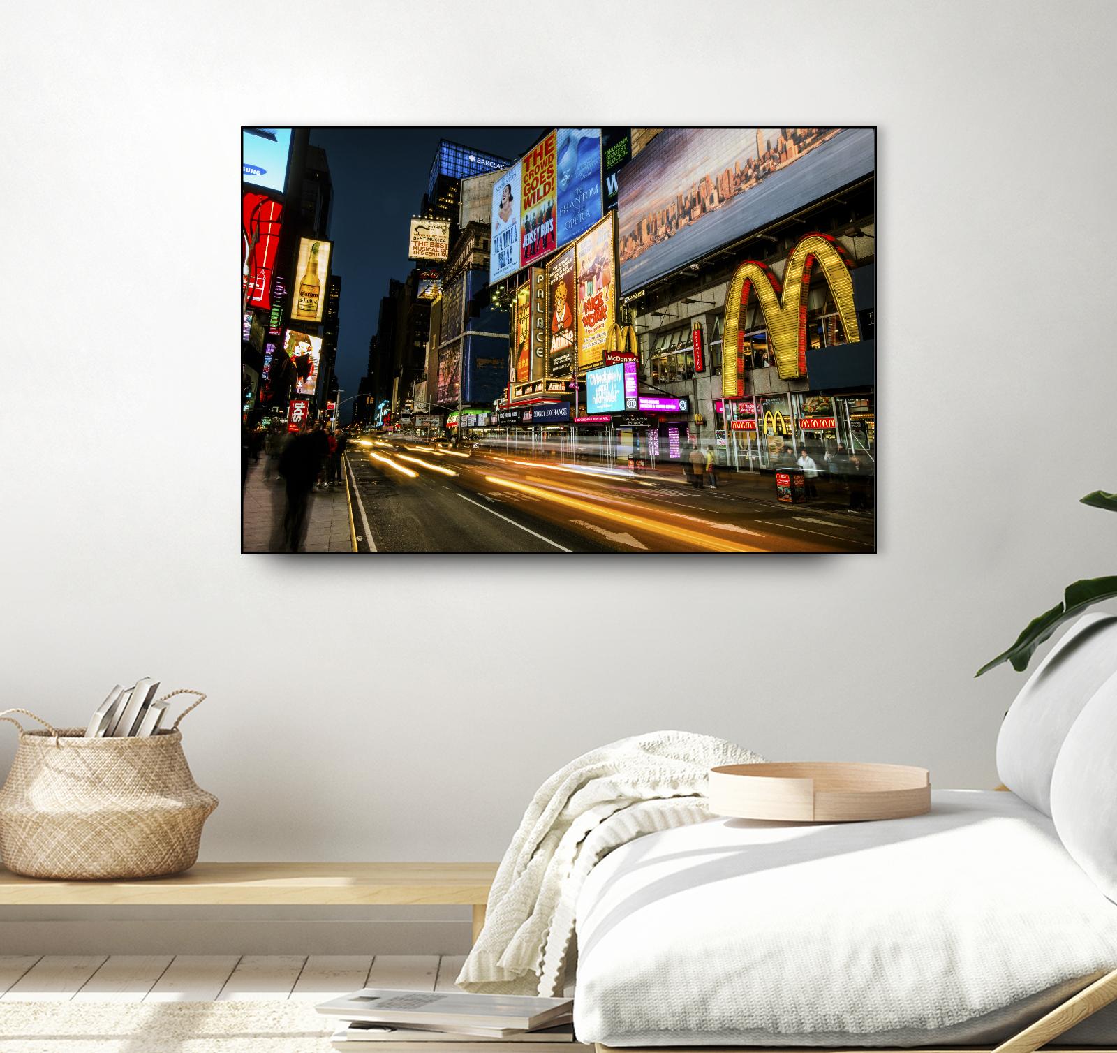 Times Square Rays of Light IV by Guilliame Gaudet on GIANT ART - yellow city scene