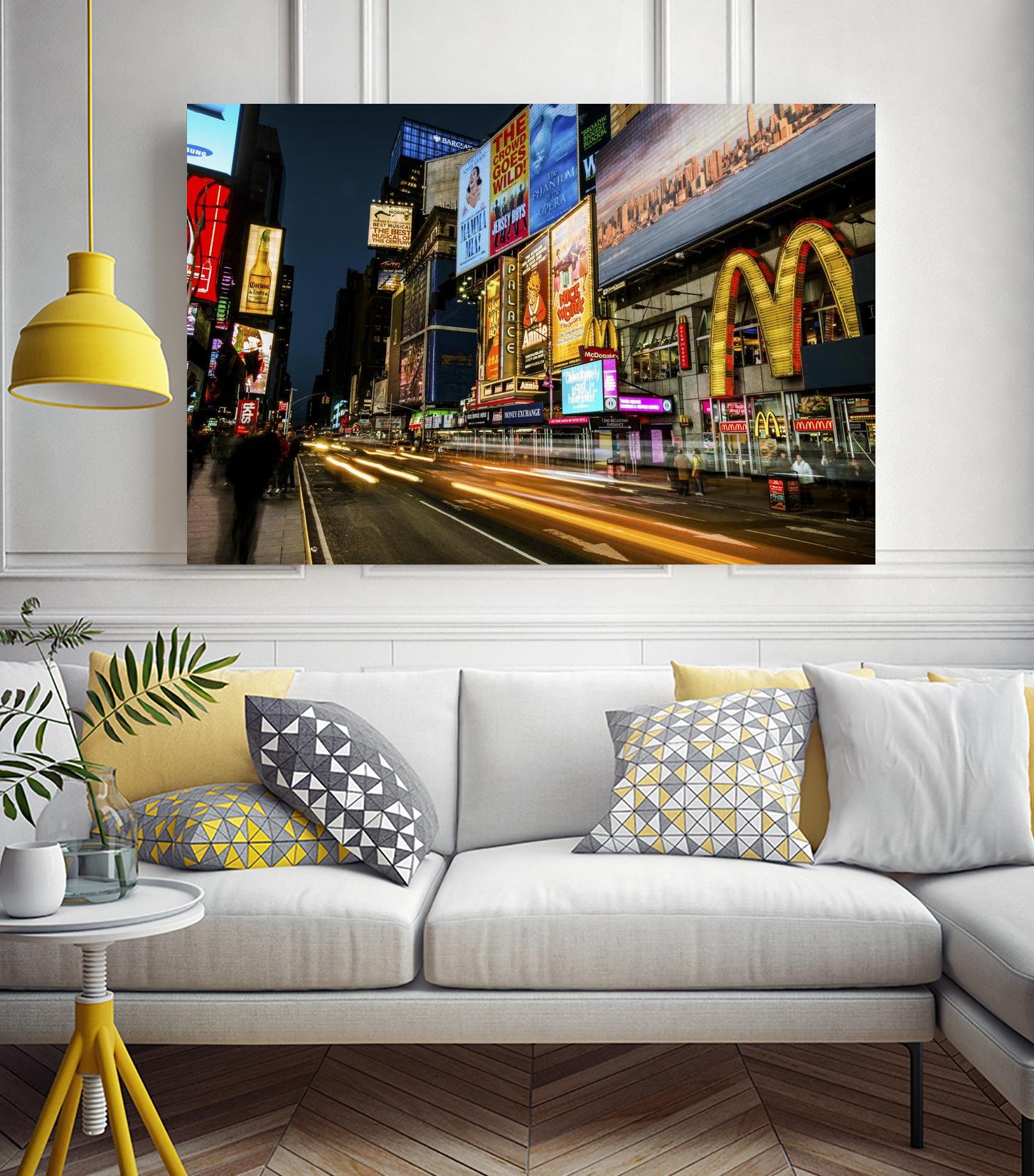 Times Square Rays of Light IV by Guilliame Gaudet on GIANT ART - yellow city scene