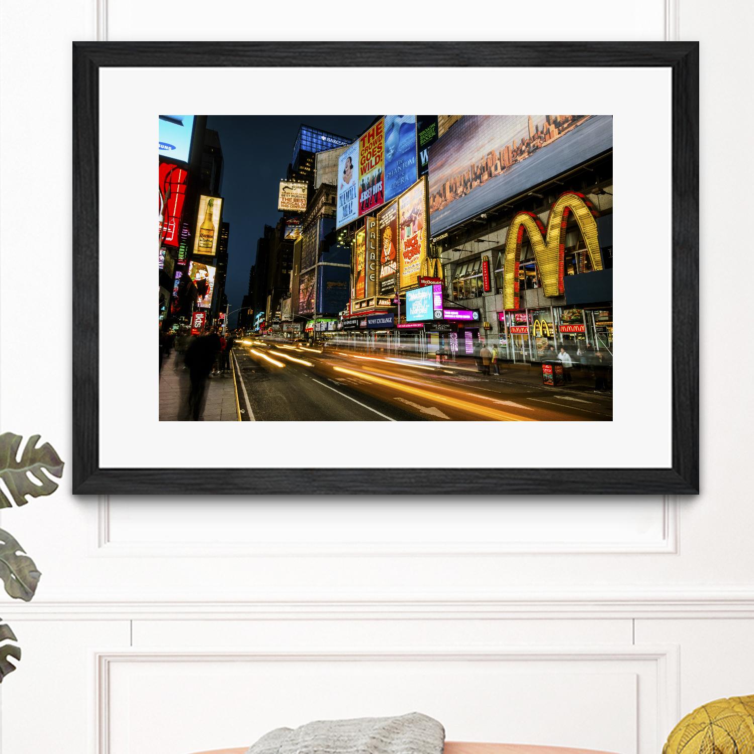 Times Square Rays of Light IV by Guilliame Gaudet on GIANT ART - yellow city scene