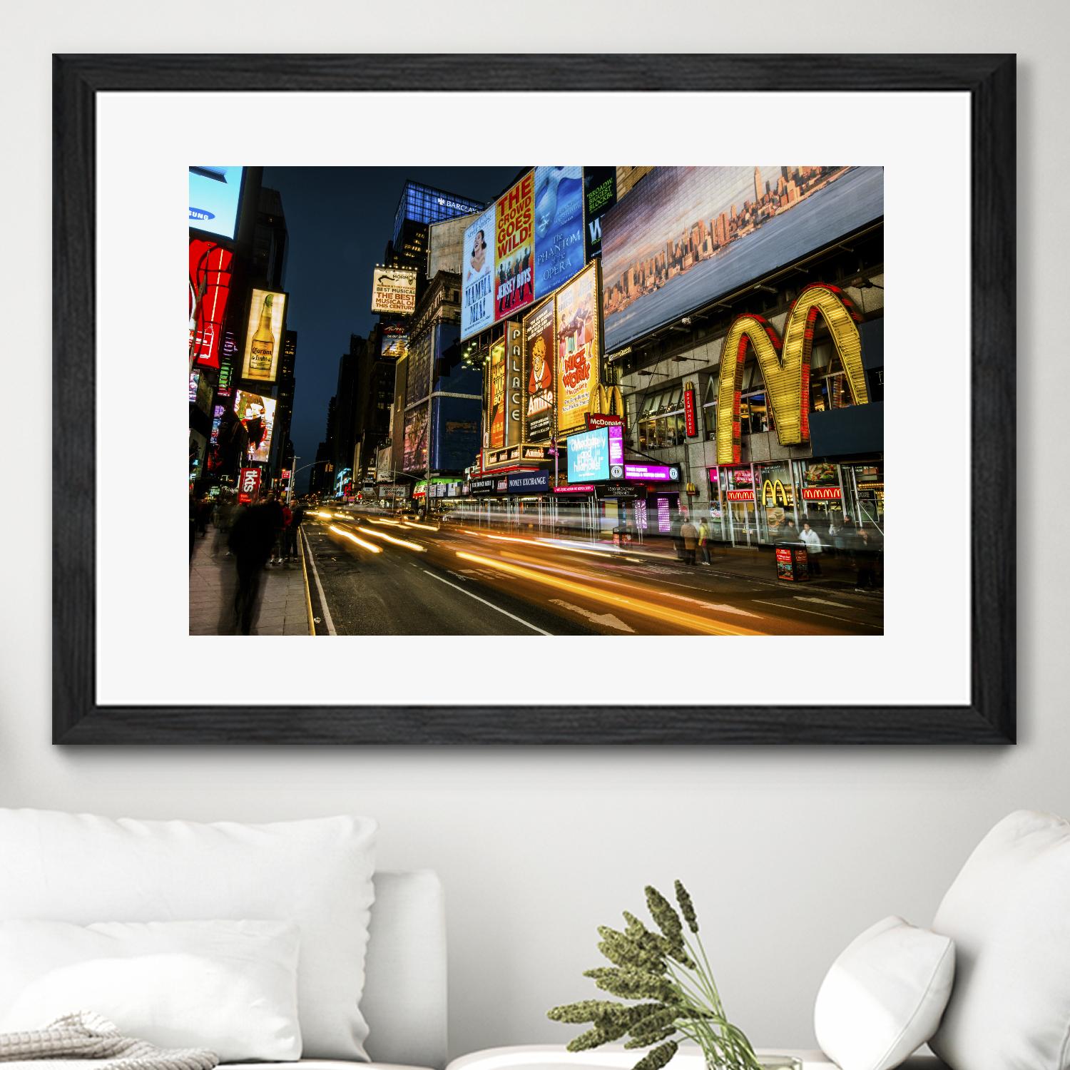 Times Square Rays of Light IV by Guilliame Gaudet on GIANT ART - yellow city scene