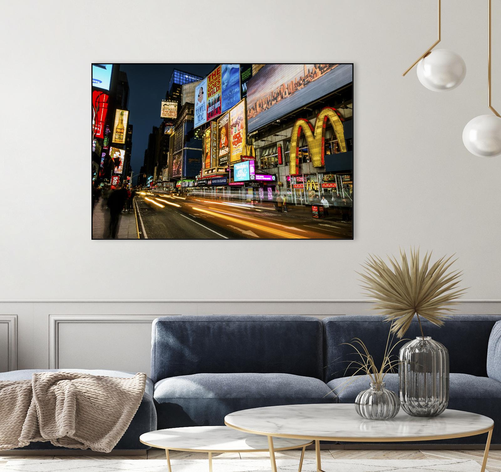 Times Square Rays of Light IV by Guilliame Gaudet on GIANT ART - yellow city scene