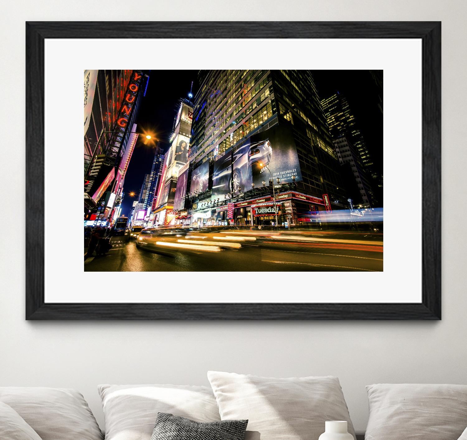 Times Square Rays of Light VI by Guilliame Gaudet on GIANT ART - yellow city scene