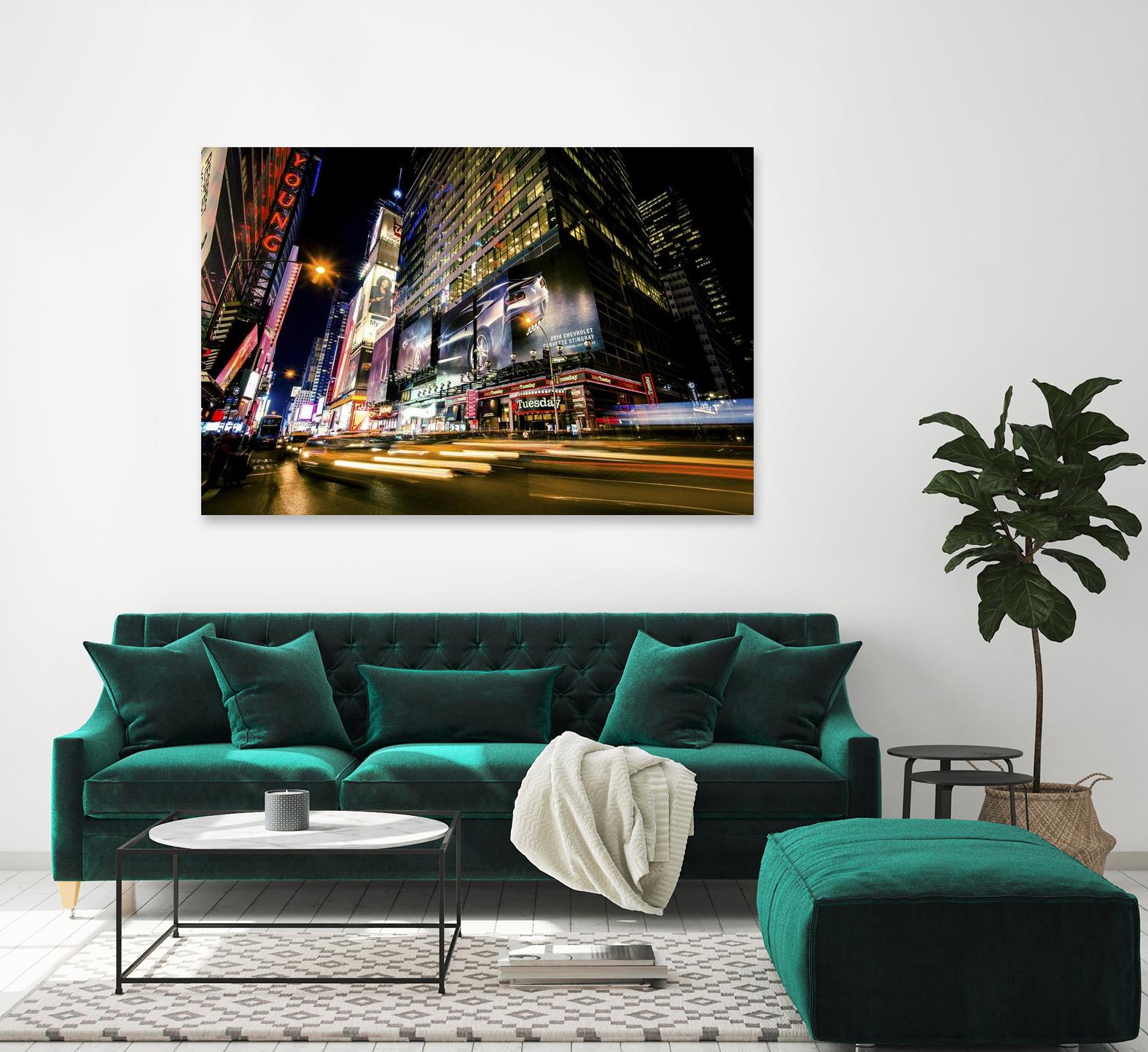 Times Square Rays of Light VI by Guilliame Gaudet on GIANT ART - yellow city scene