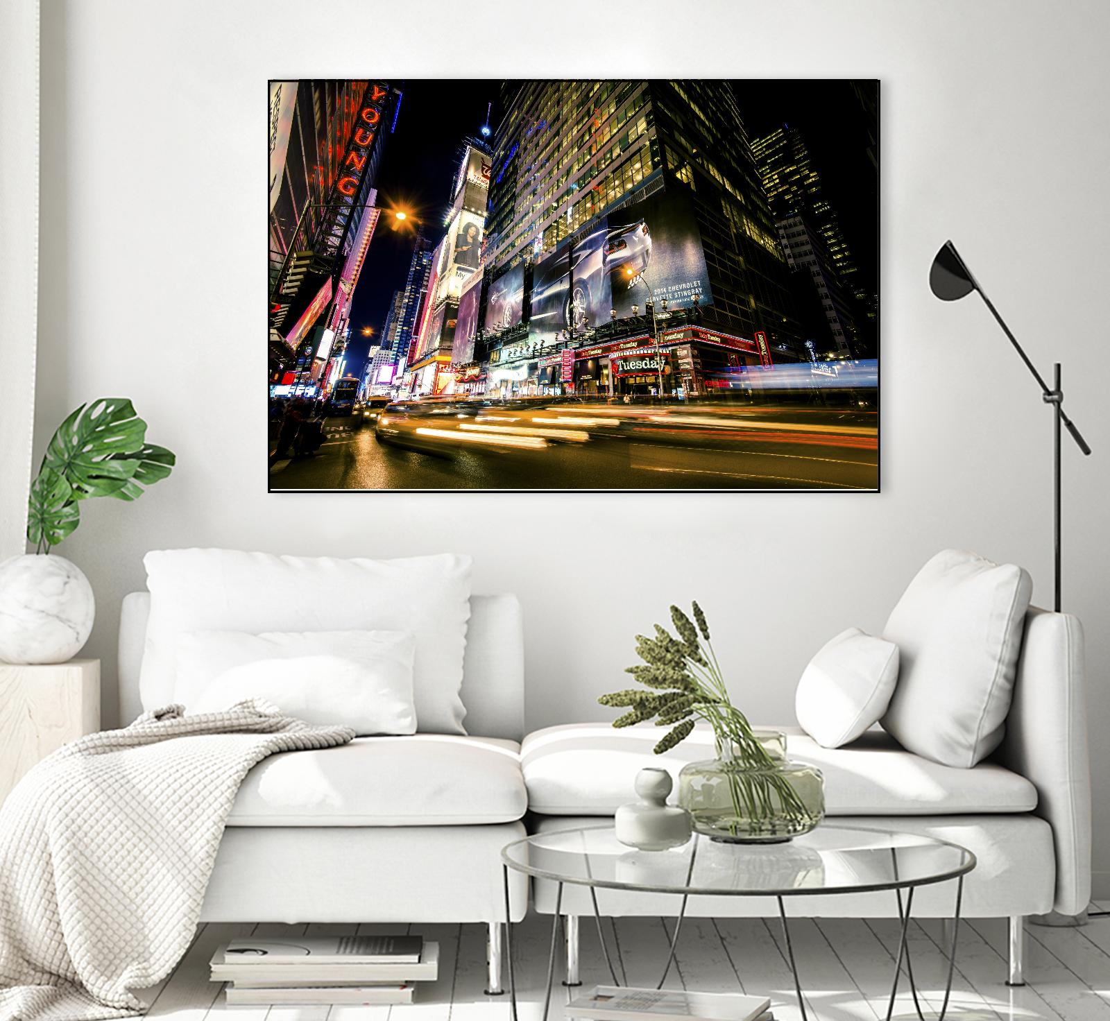 Times Square Rays of Light VI by Guilliame Gaudet on GIANT ART - yellow city scene