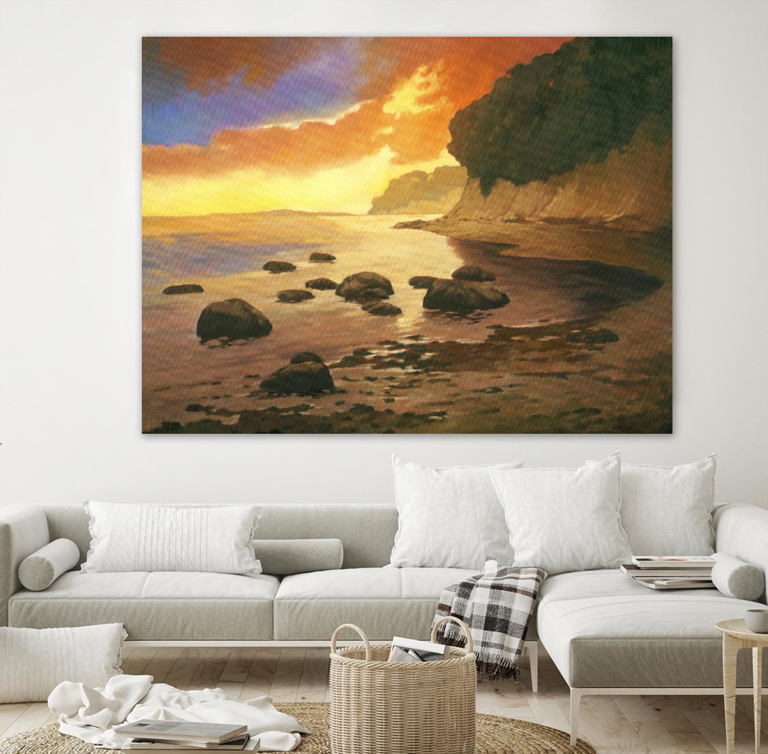 July Evening I by Graham Reynolds on GIANT ART - orange landscape