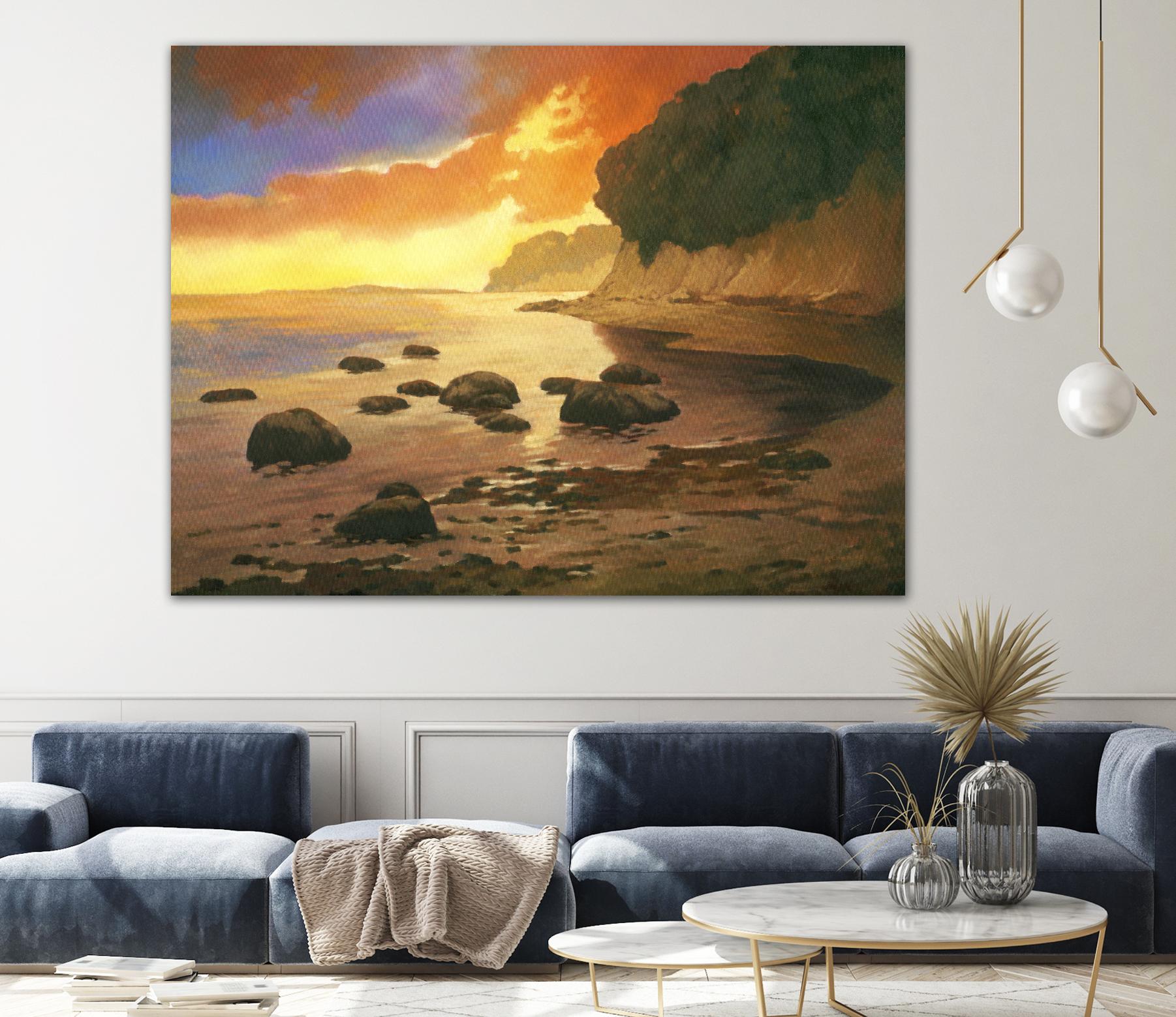 July Evening I by Graham Reynolds on GIANT ART - orange landscape