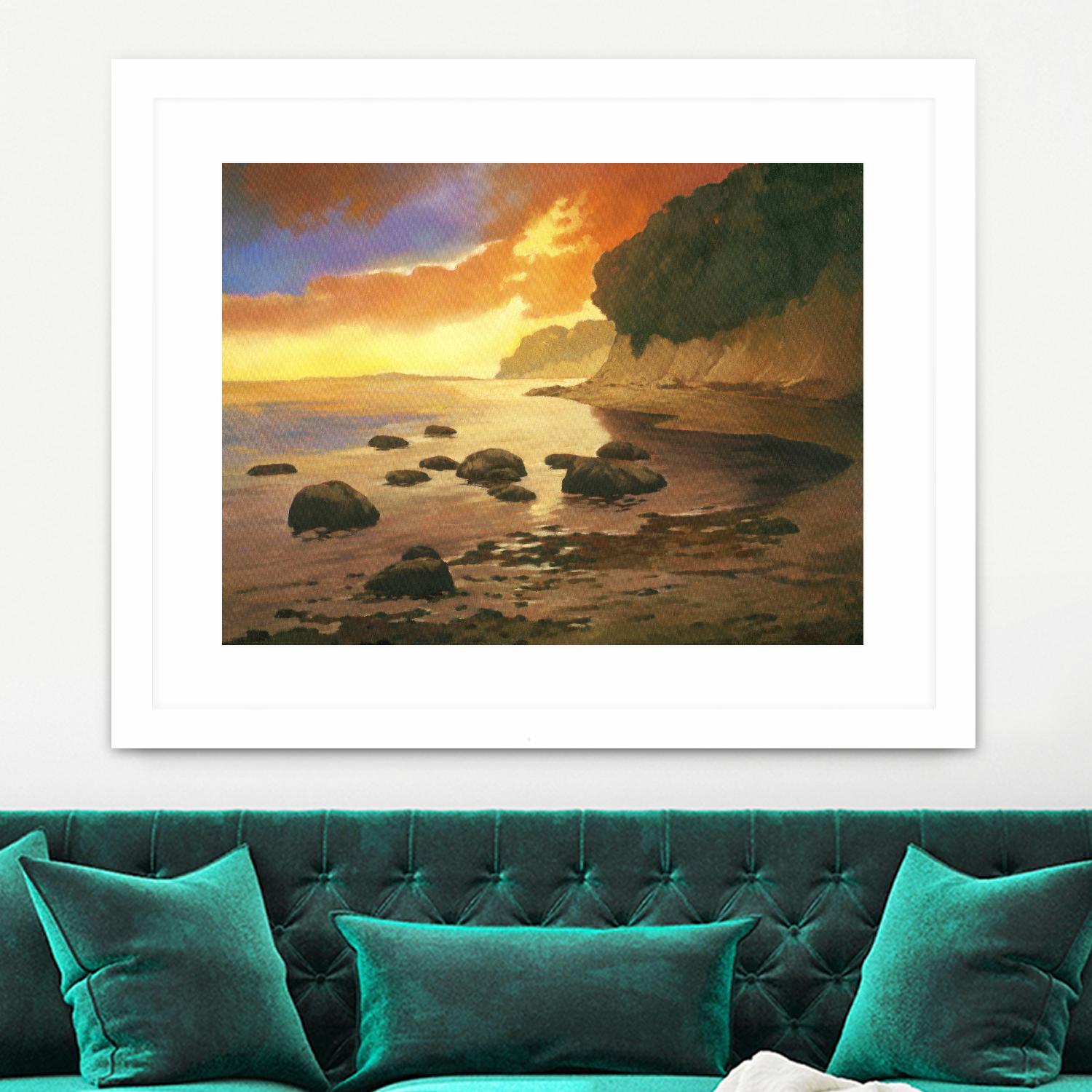 July Evening I by Graham Reynolds on GIANT ART - orange landscape